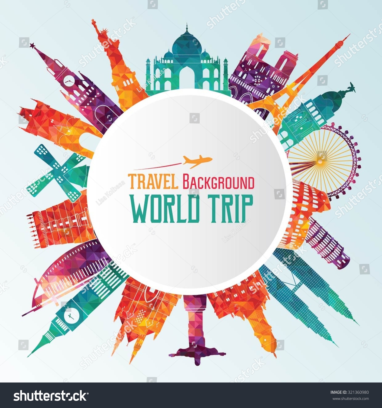 Travel Tourism Background Stock Vector (Royalty Free) 321360980 ...