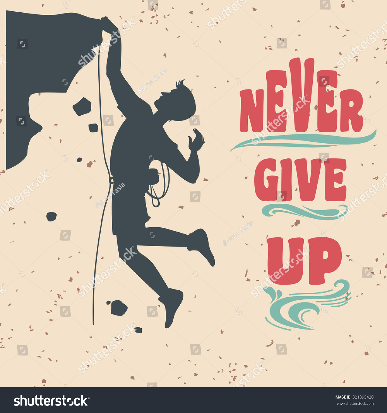 Never give up вектор