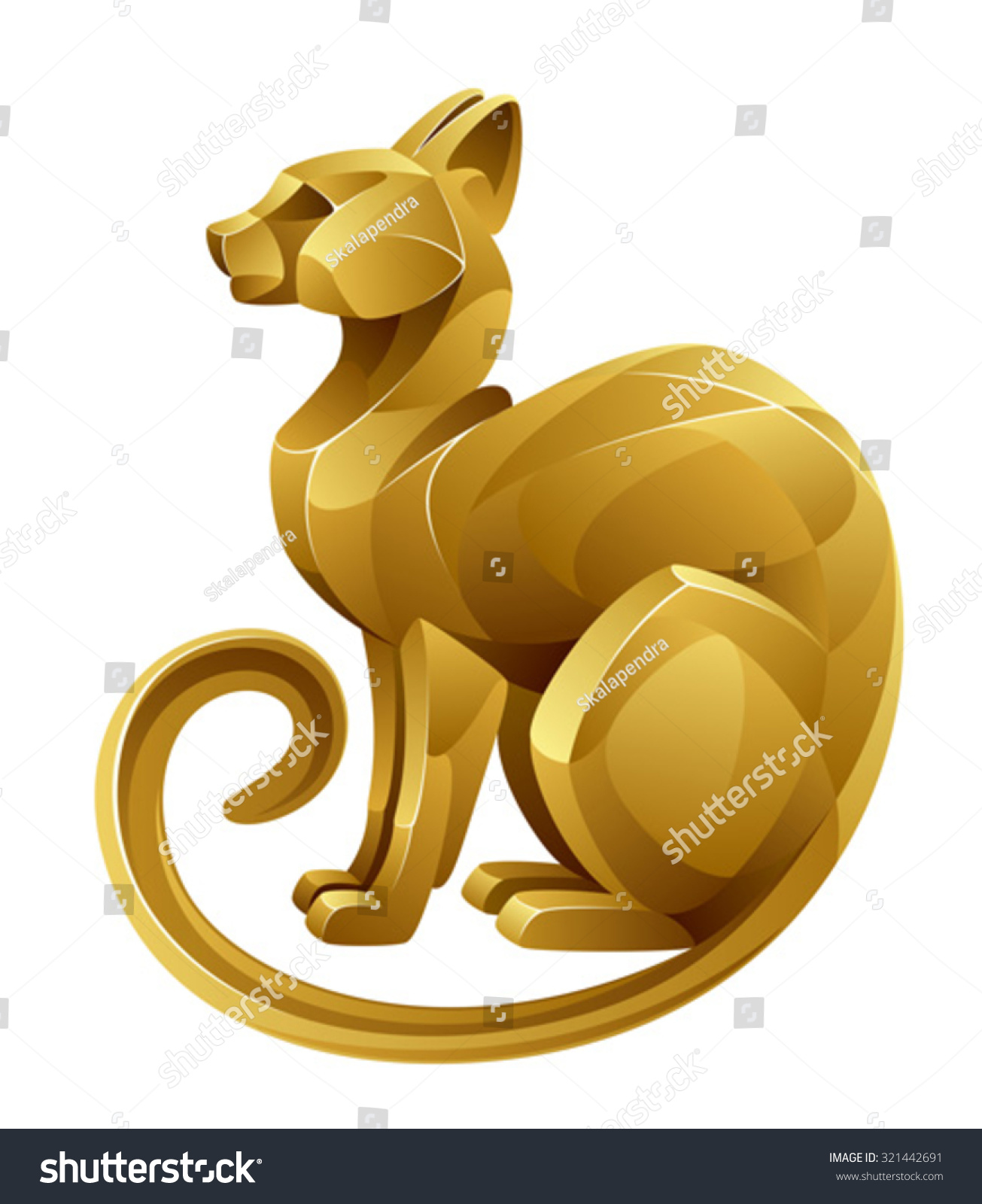 Golden Cat Stock Vector Royalty Free Shutterstock