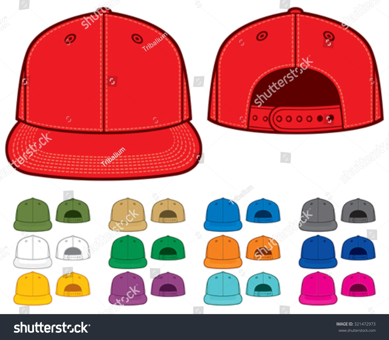 Rap Cap Front Back View Stock Vector (Royalty Free) 321472973 ...