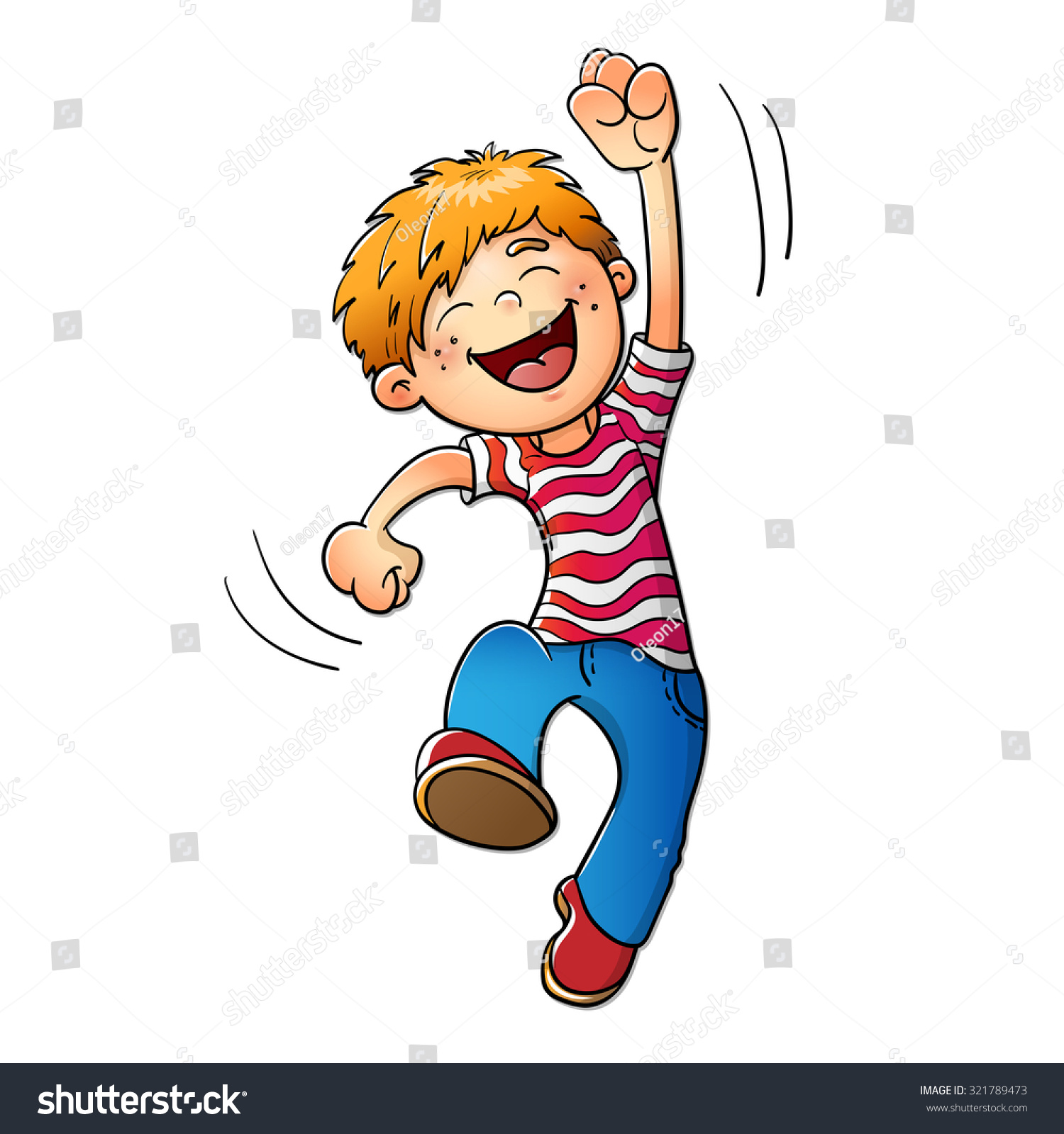 Young Boy Jumping Isolated On White Stock Vector (Royalty Free ...