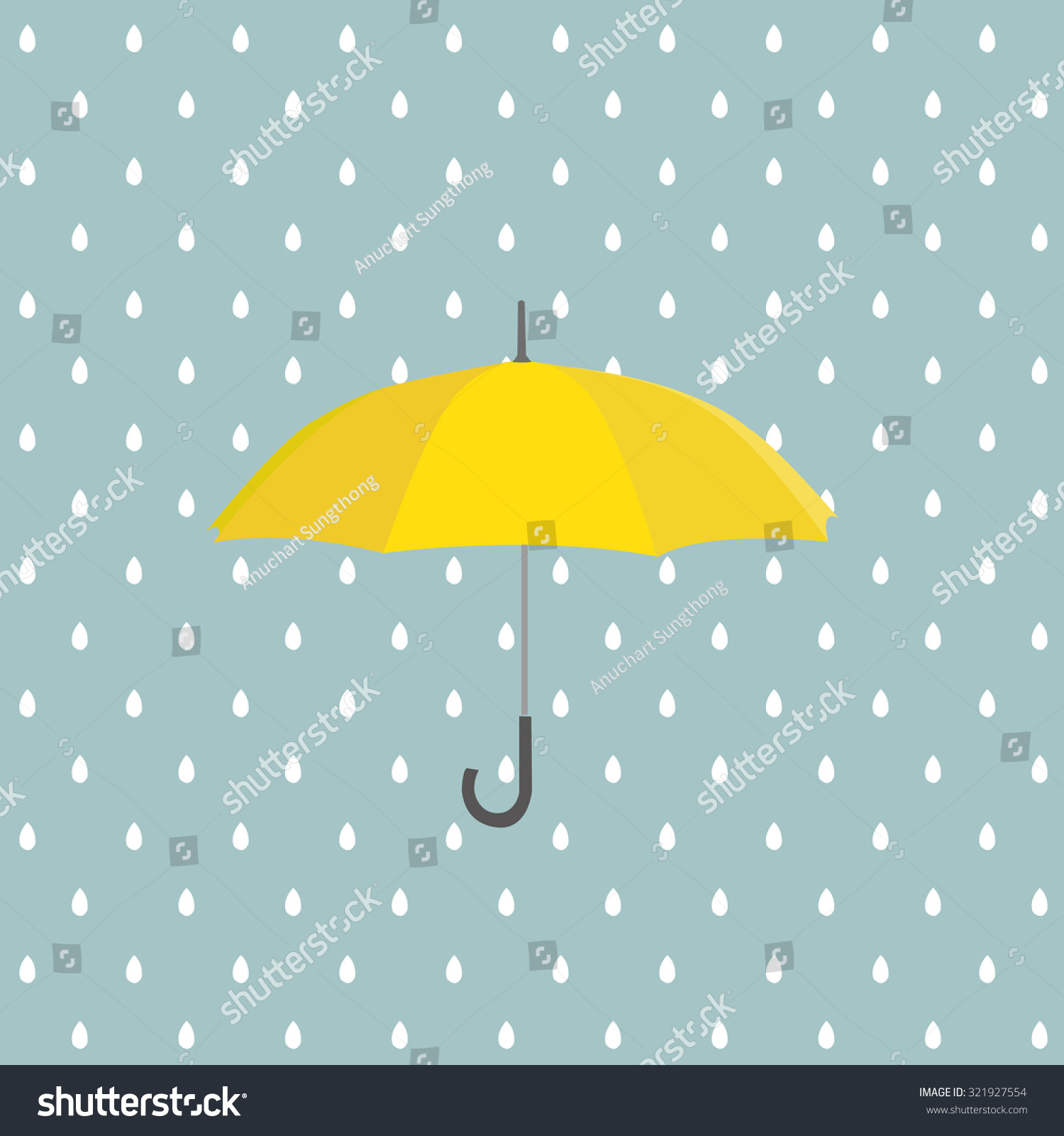 Yellow Umbrella Rain Vector Background Stock Vector (Royalty Free ...