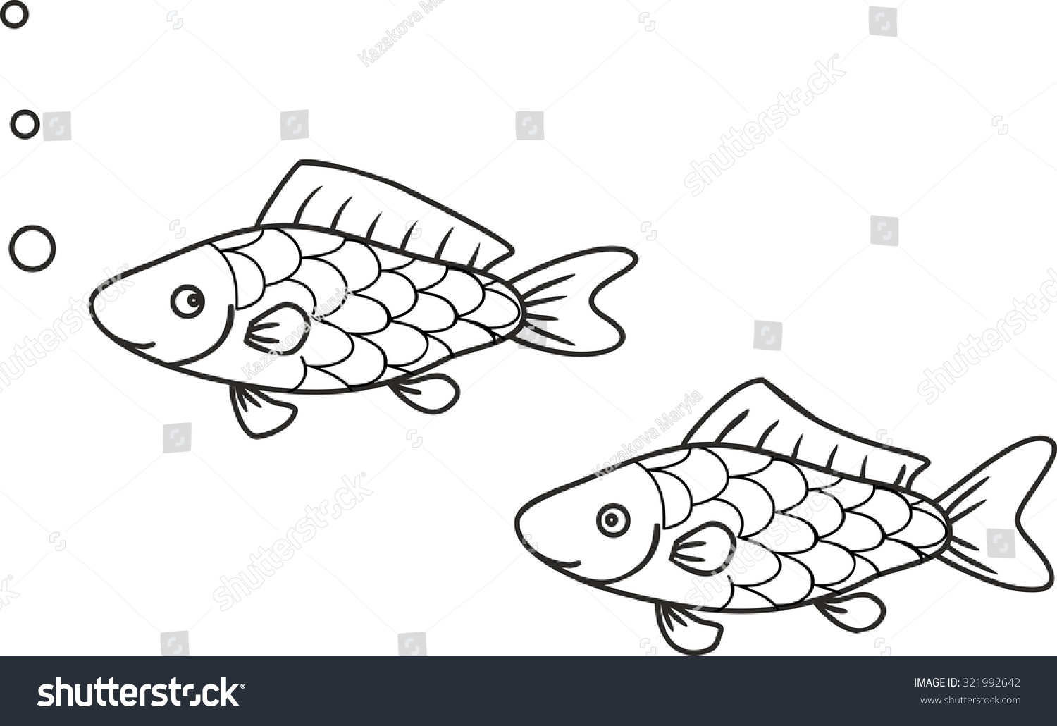 Картинка для раскрашивания рыба карась для детей