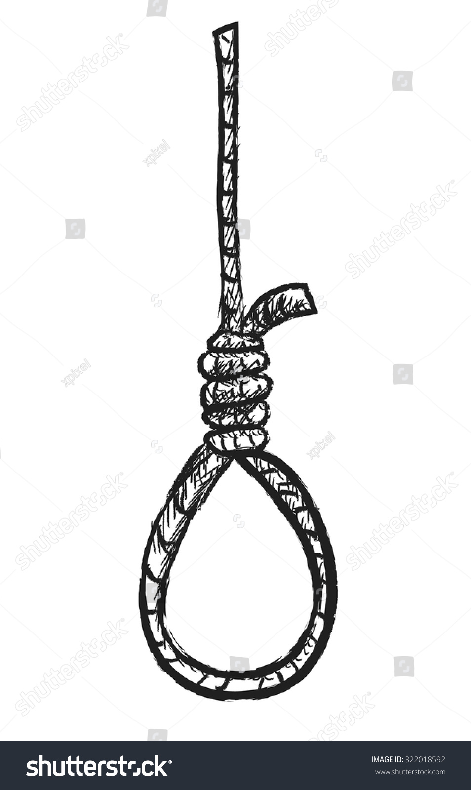 Rope Noose Hangmans Knot Doodle Vector Stock Vector (Royalty Free ...