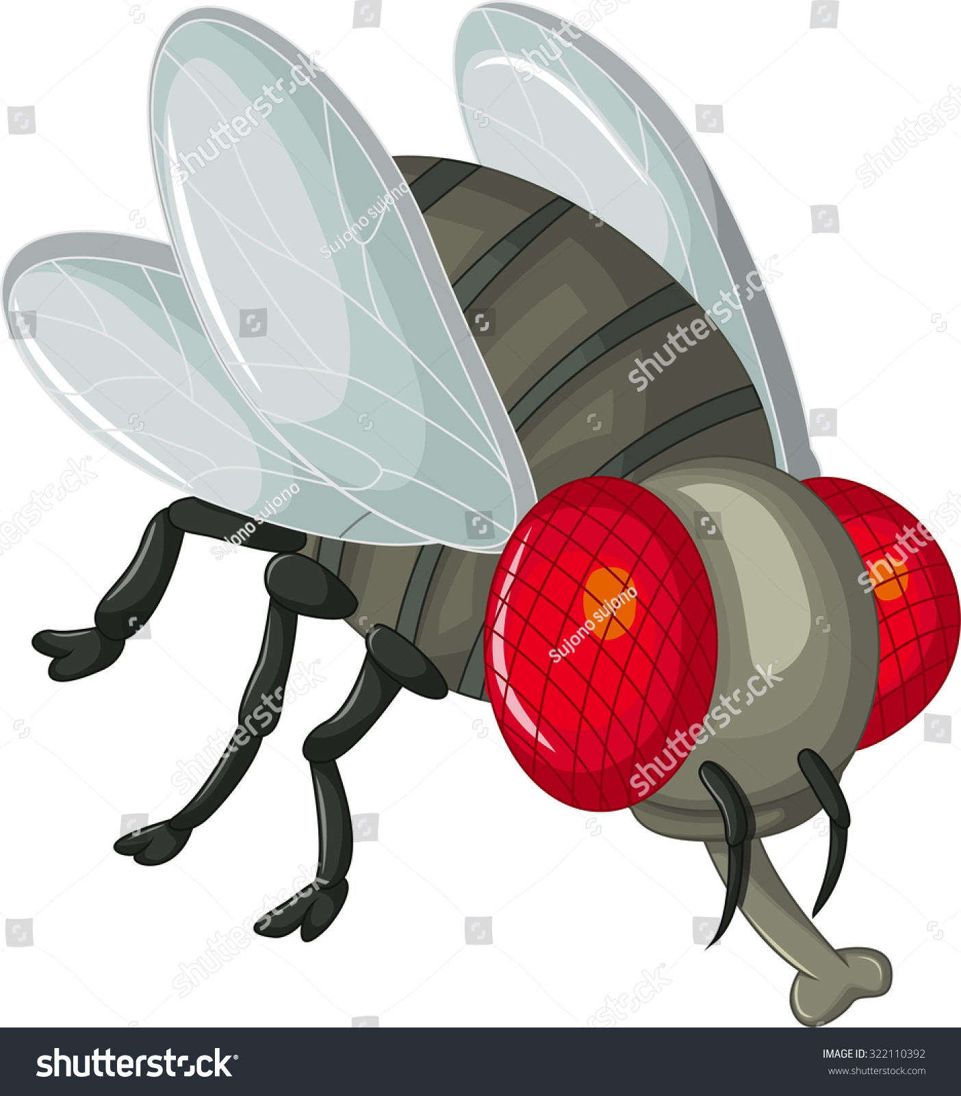 Cute Little Cartoon Flies Stock Vector (royalty Free) 322110392 