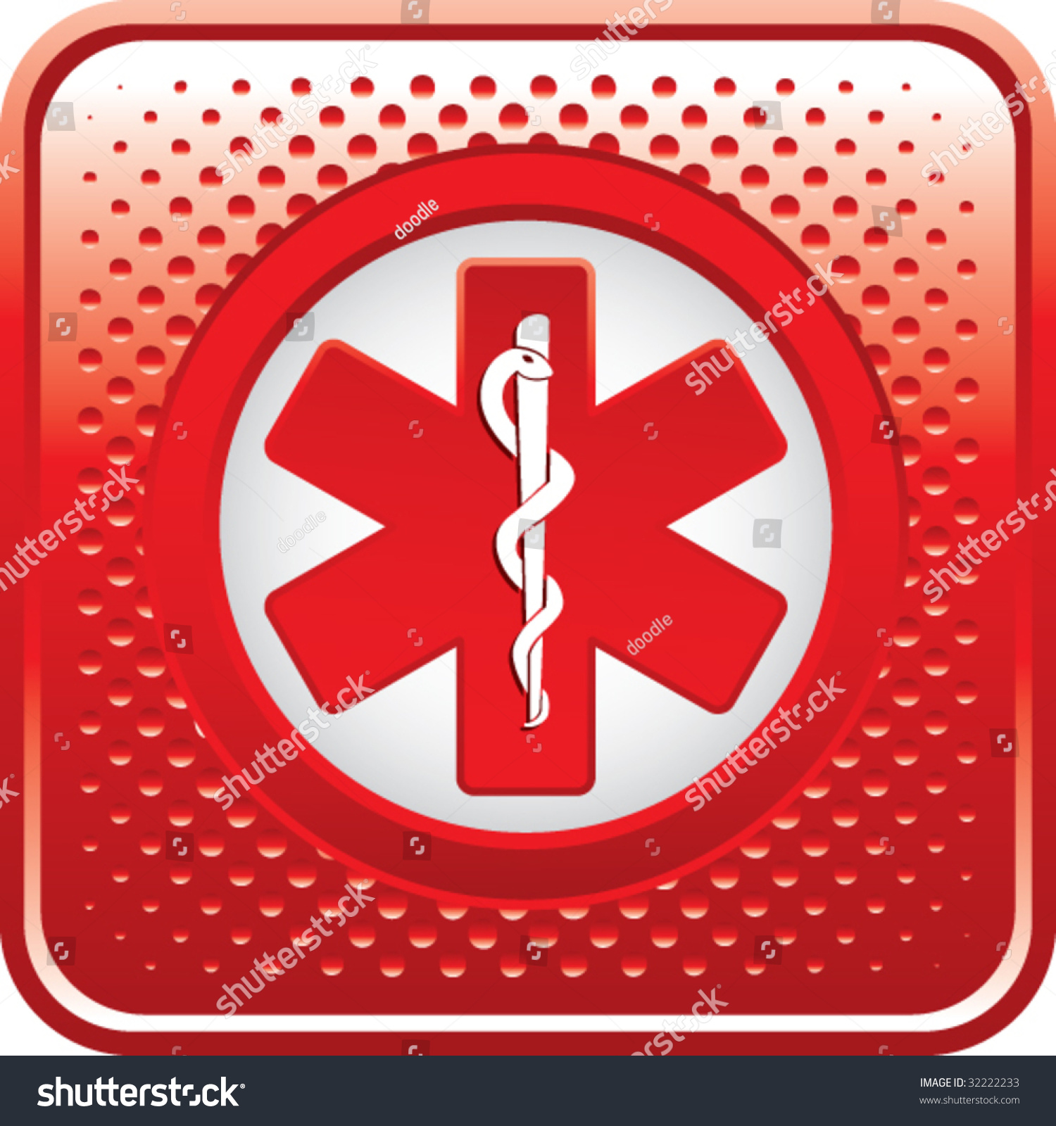 Caduceus Medical Symbol On Red Halftone Stock Vector (Royalty Free ...