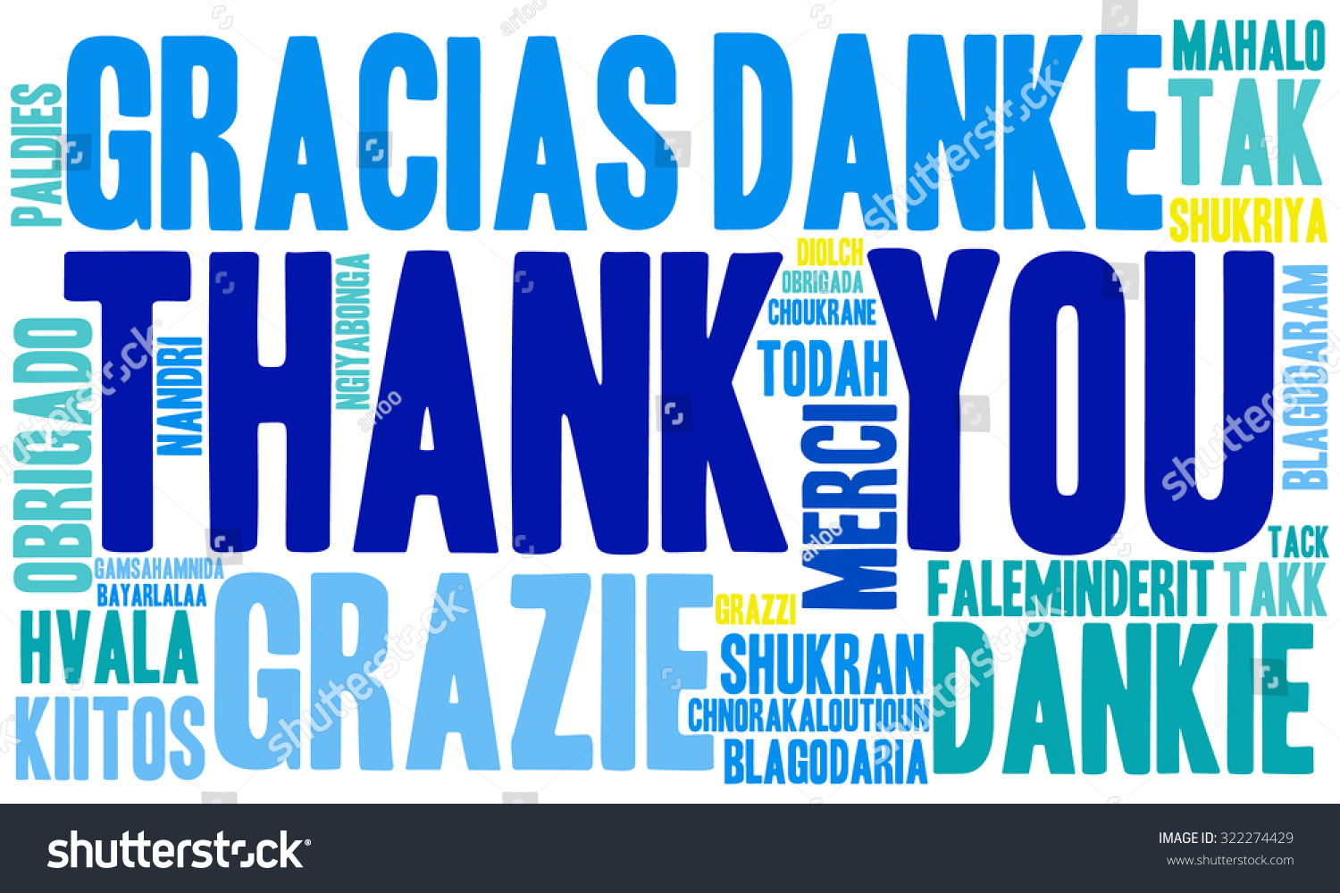 Thank You International Word Cloud On Stock Vector (Royalty Free ...