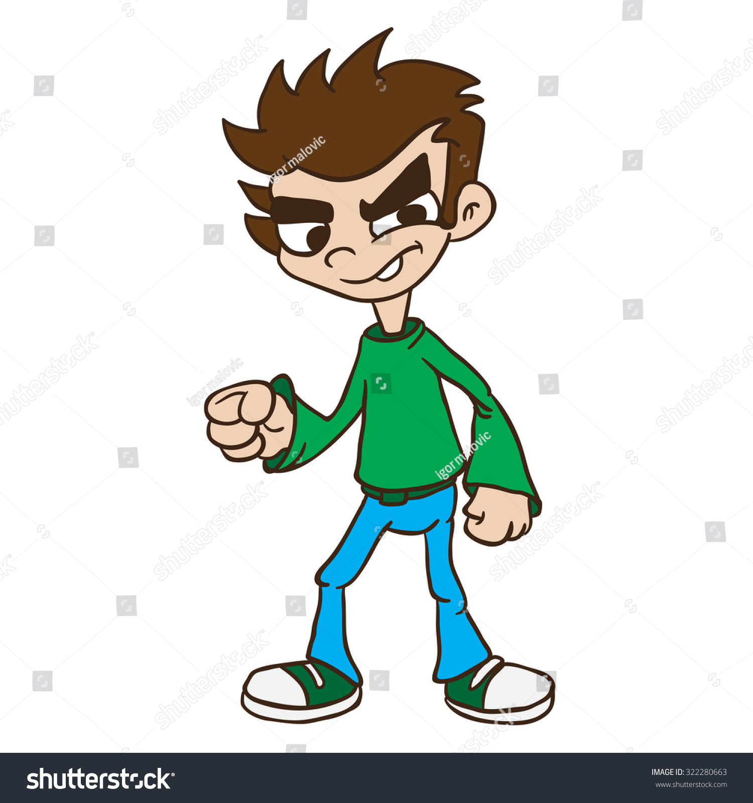 Boy Standing Cartoon Illustration Stock Illustration 322280663 ...