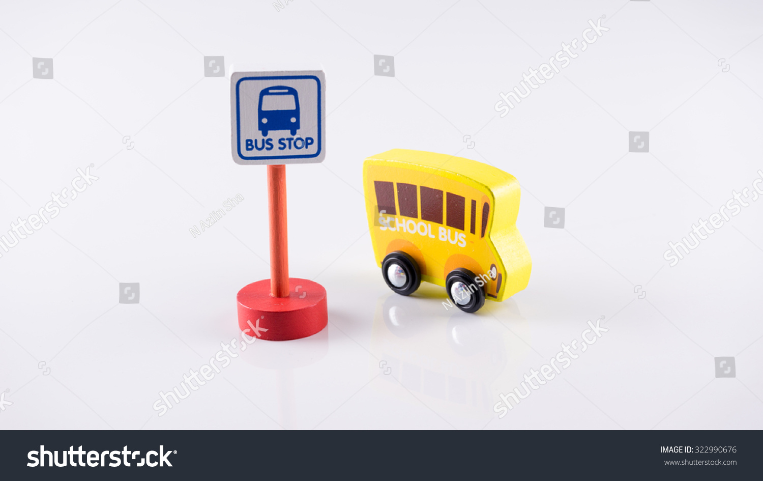 Cute Wooden Bus Stop Sign Single Stock Photo 322990676 | Shutterstock