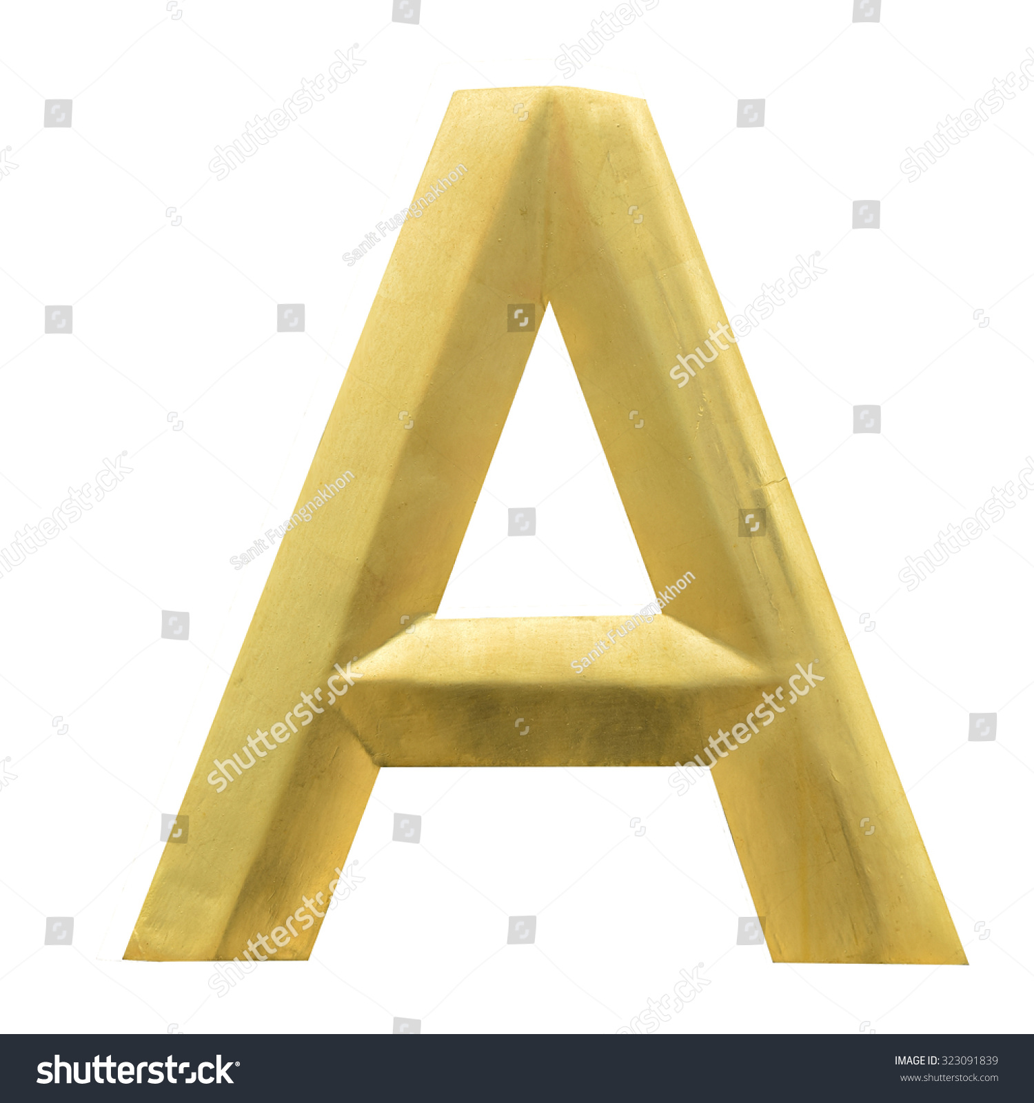 Letter Gold Solid Alphabet There Clipping Stock Photo 323091839 ...