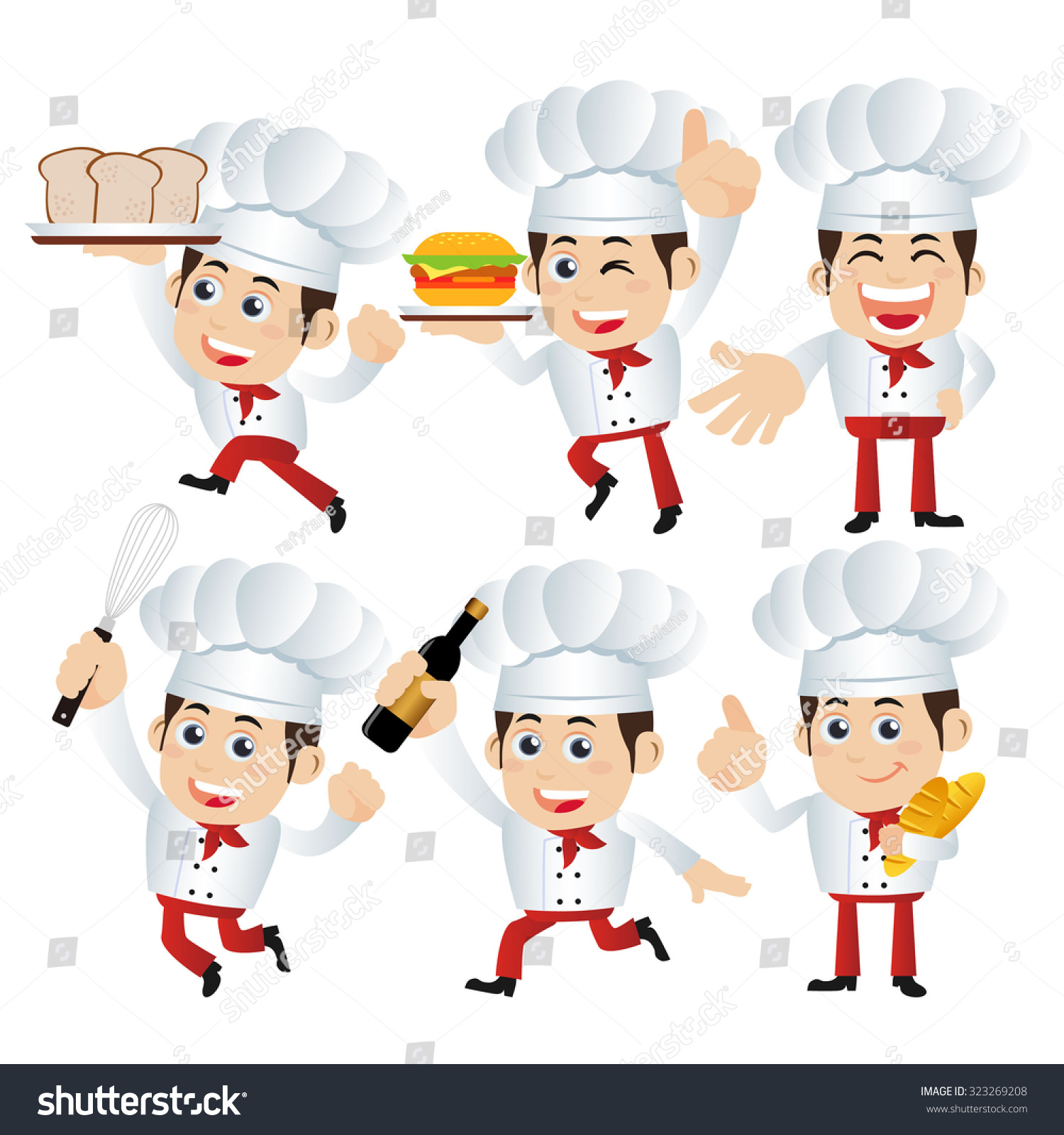 Set Chef Characters Different Poses Stock Vector (Royalty Free ...