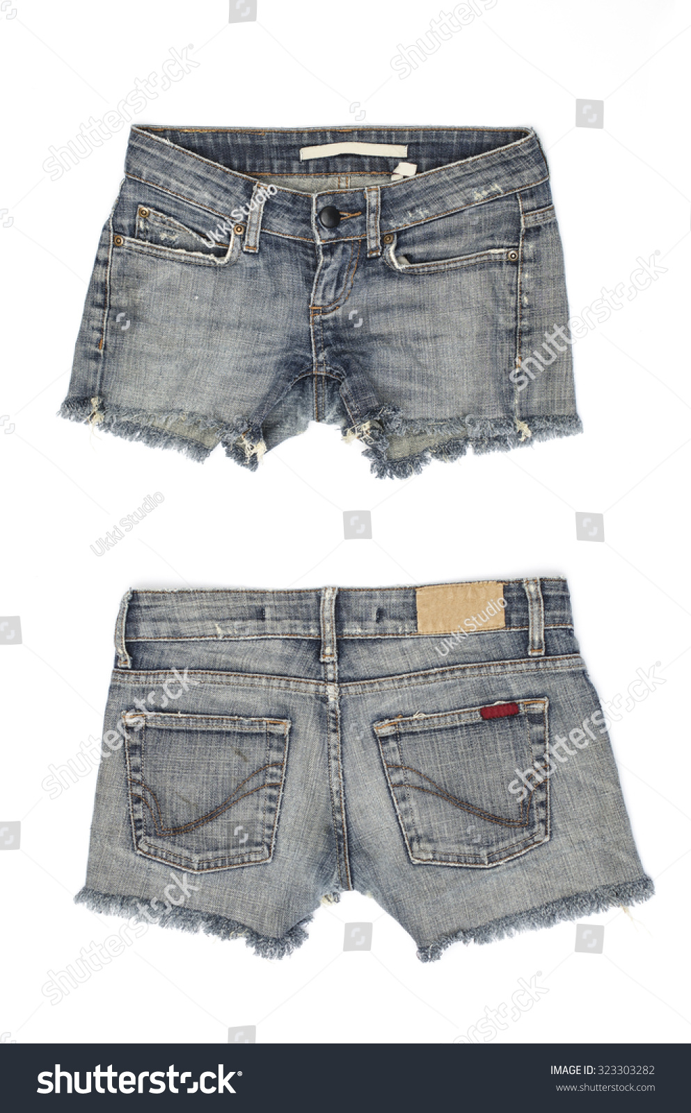 Cut Blue Jeans Isolated On White Stock Photo 323303282 | Shutterstock