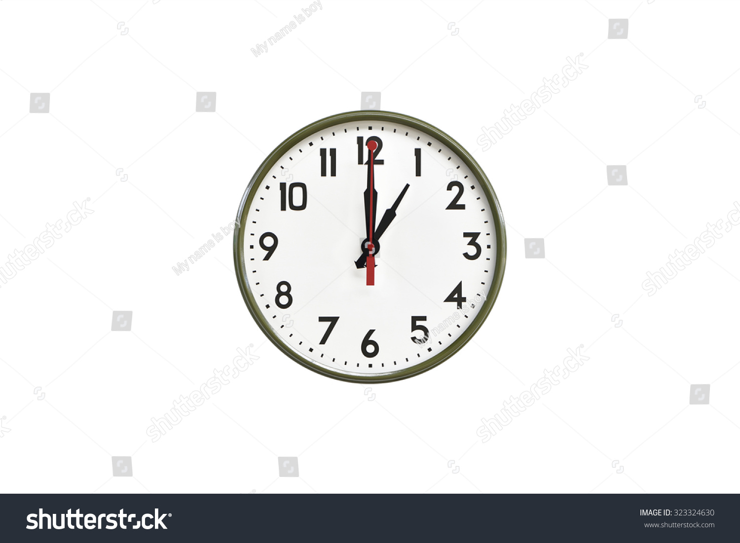 Green Wall Clock Oclock Stock Photo 323324630 | Shutterstock