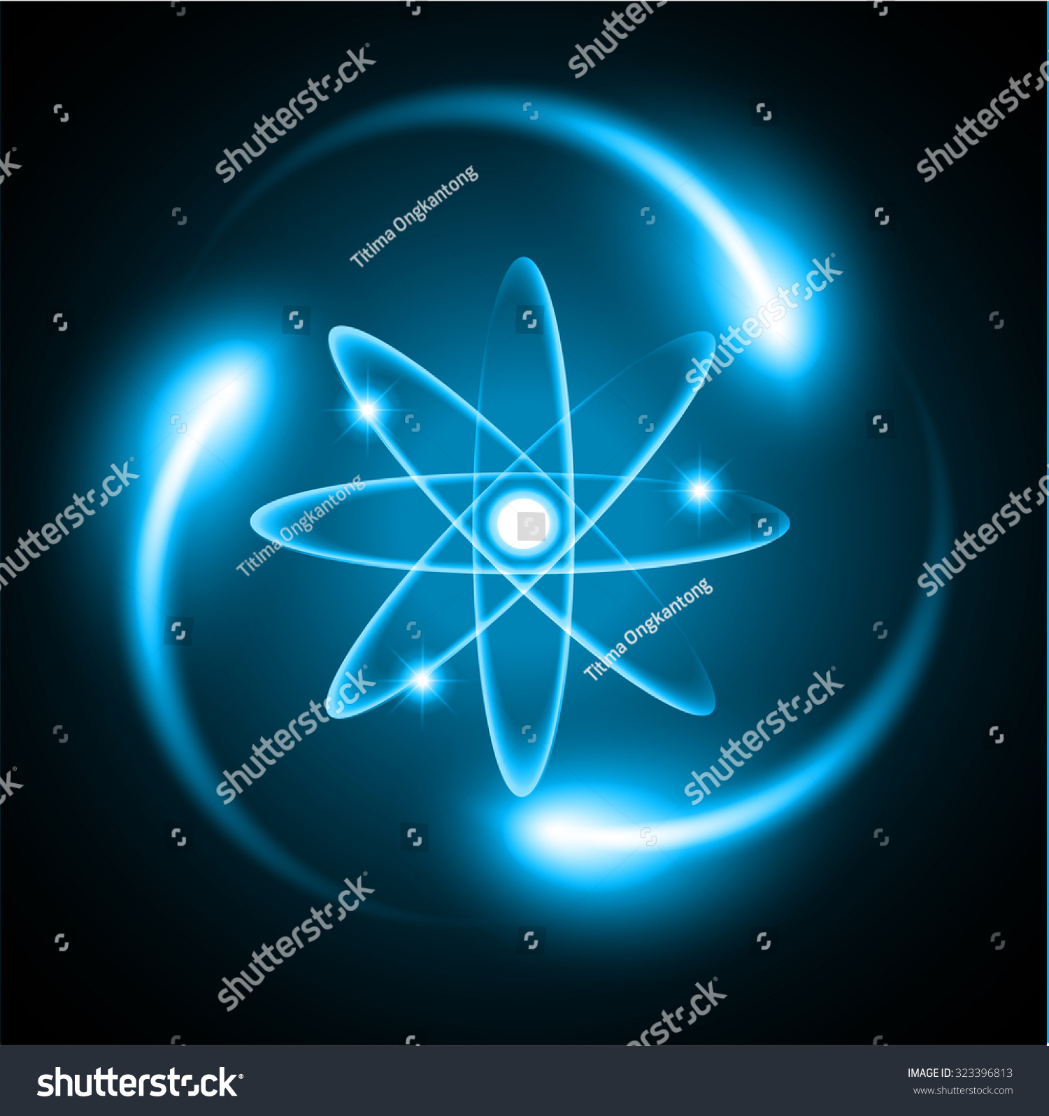 Blue Shining Atom Scheme Vector Illustration Stock Vector (Royalty Free ...