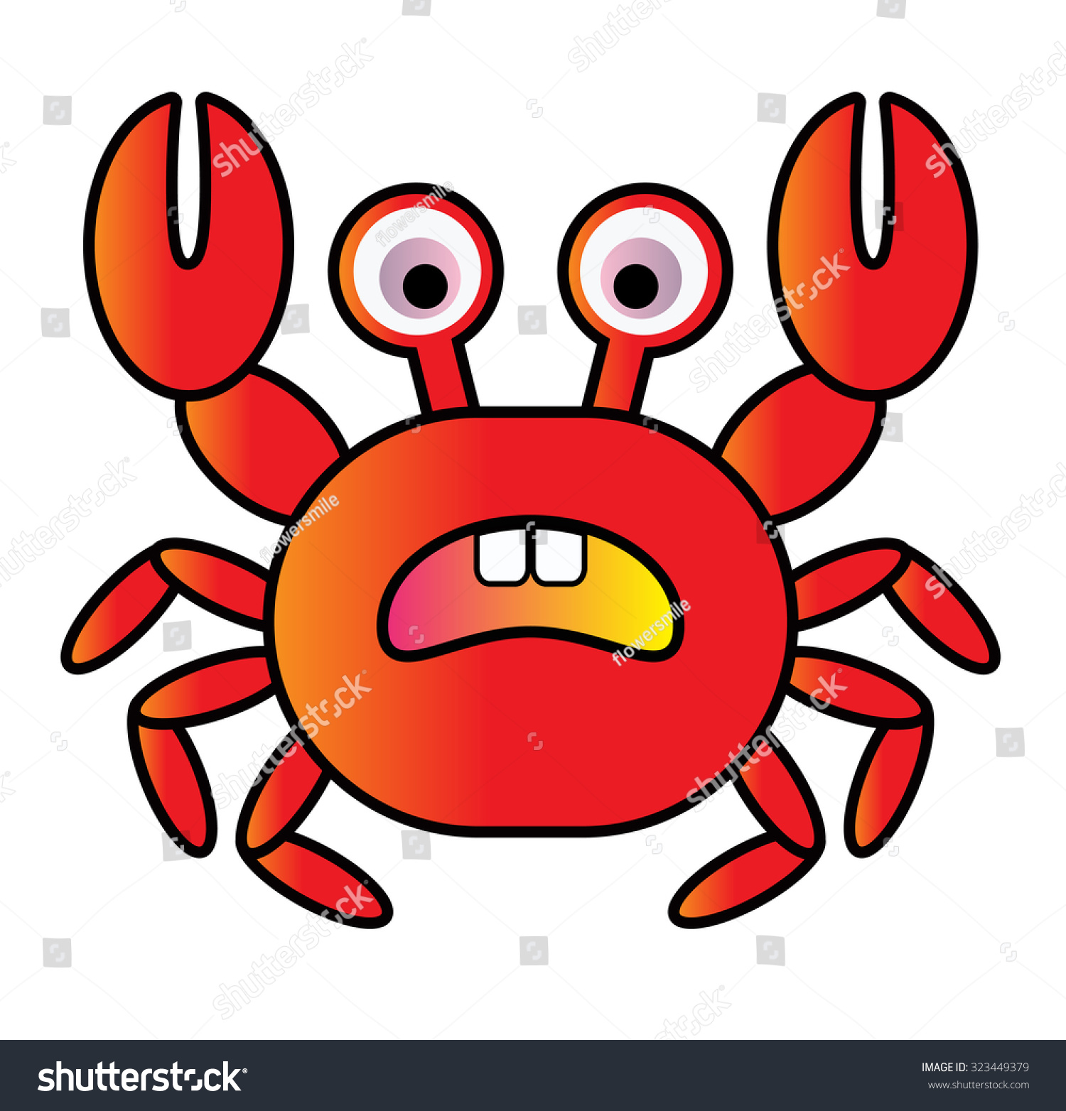 Red Color Crab Vector Cartoon Stock Vector (Royalty Free) 323449379 ...