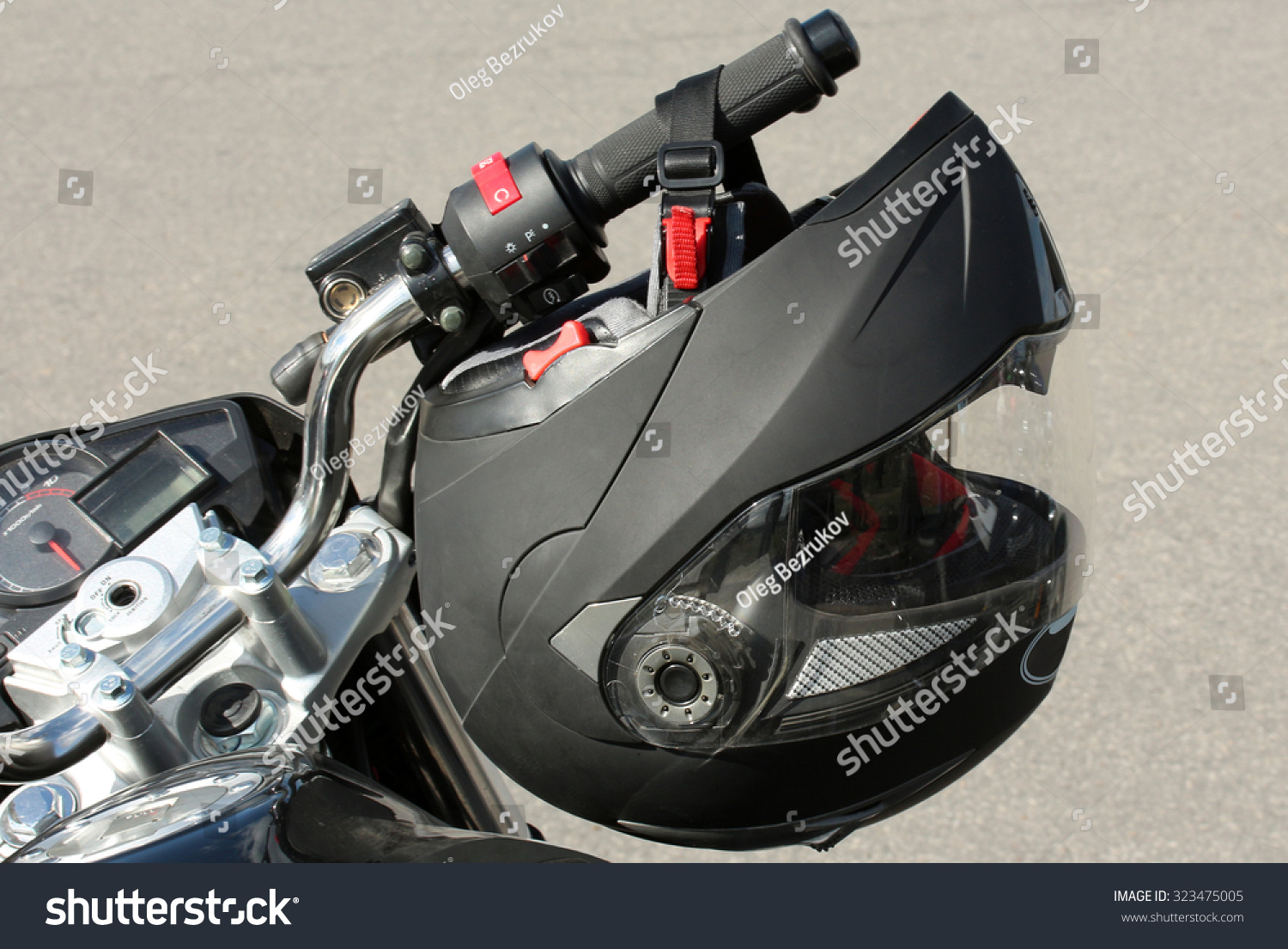 hang helmet on motorcycle