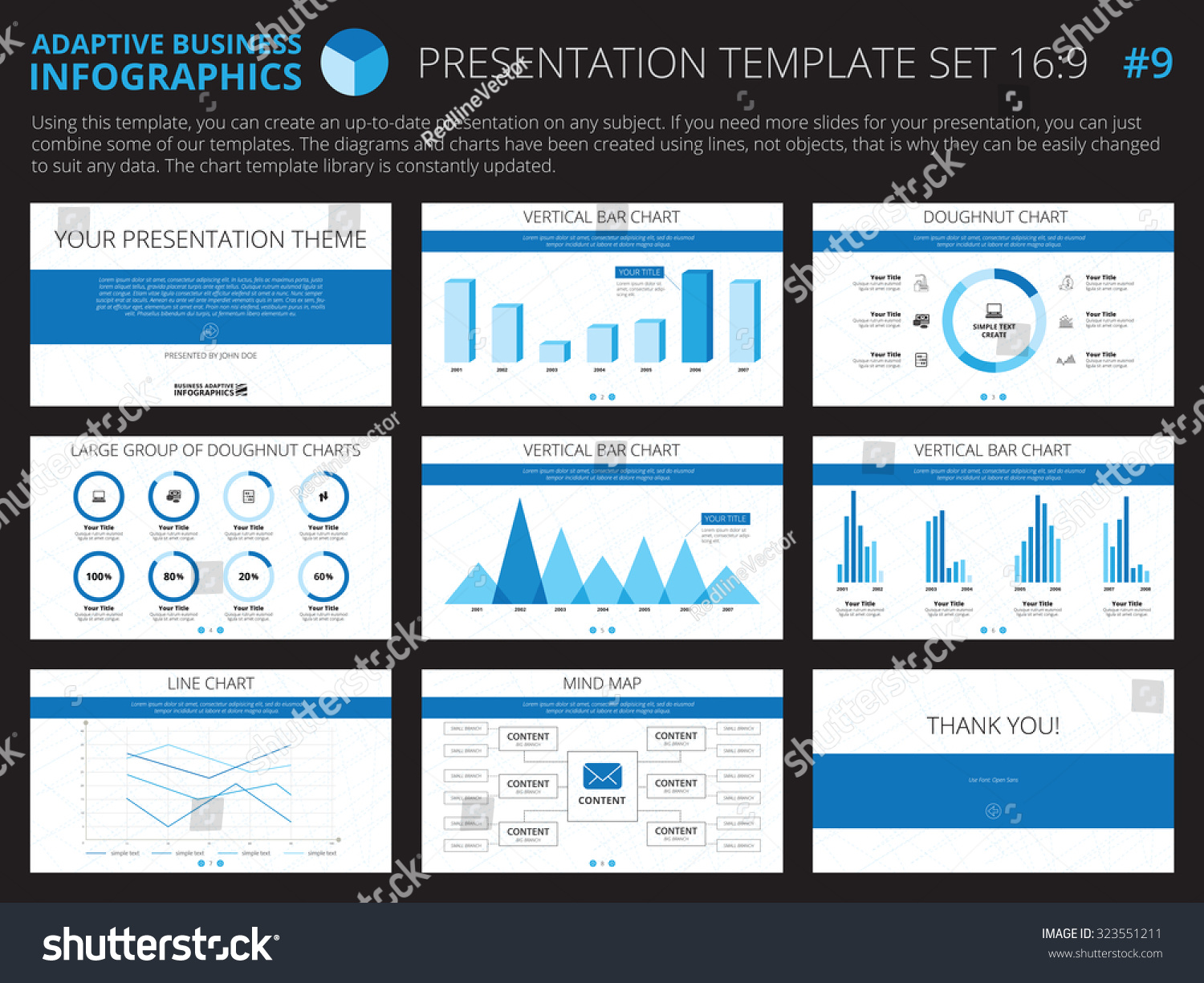 Set Editable Infographic Presentation Templates Graphs Stock Vector ...