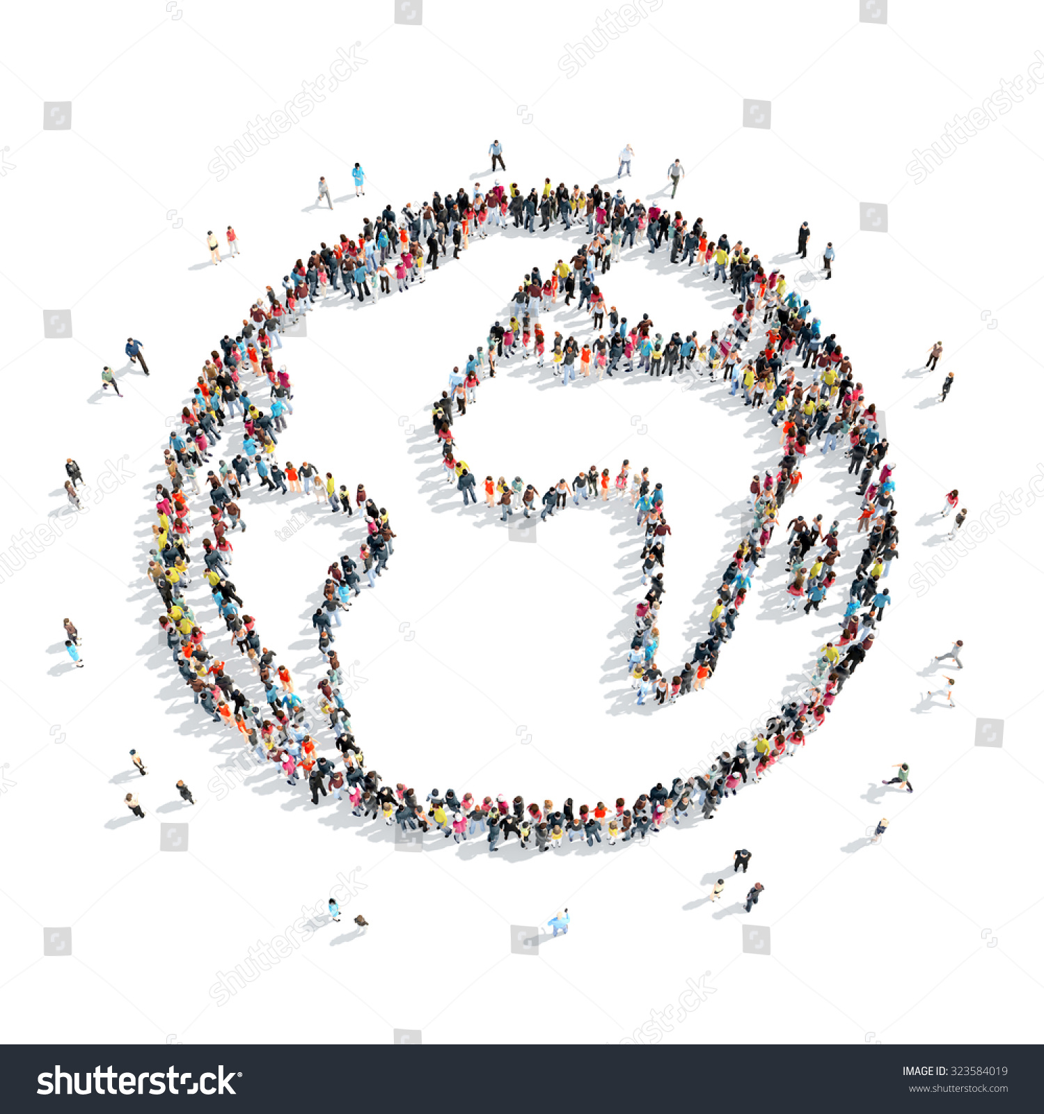 Group People Form Earth Cartoon Isolated Stock Illustration 323584019 ...