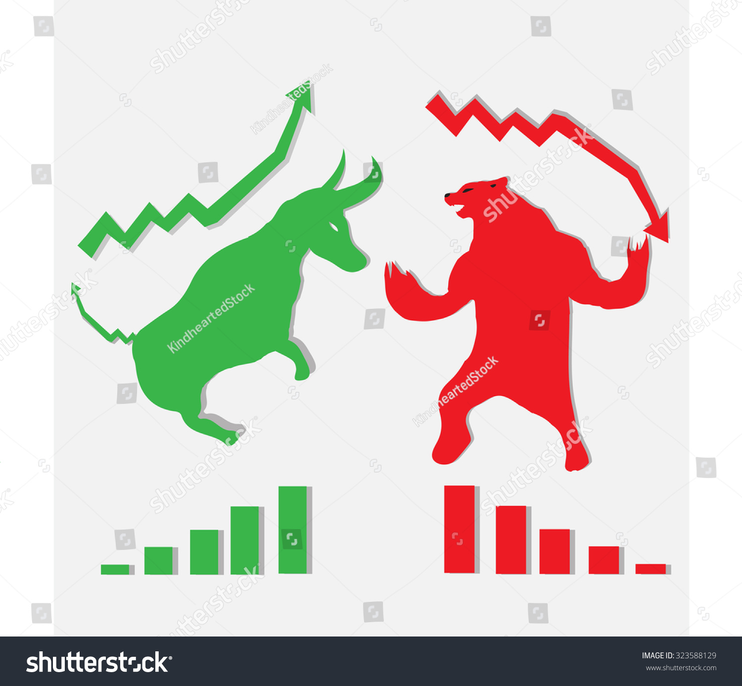 Bull Bear Symbol Stock Market Trendvector Stock Vector (Royalty Free ...