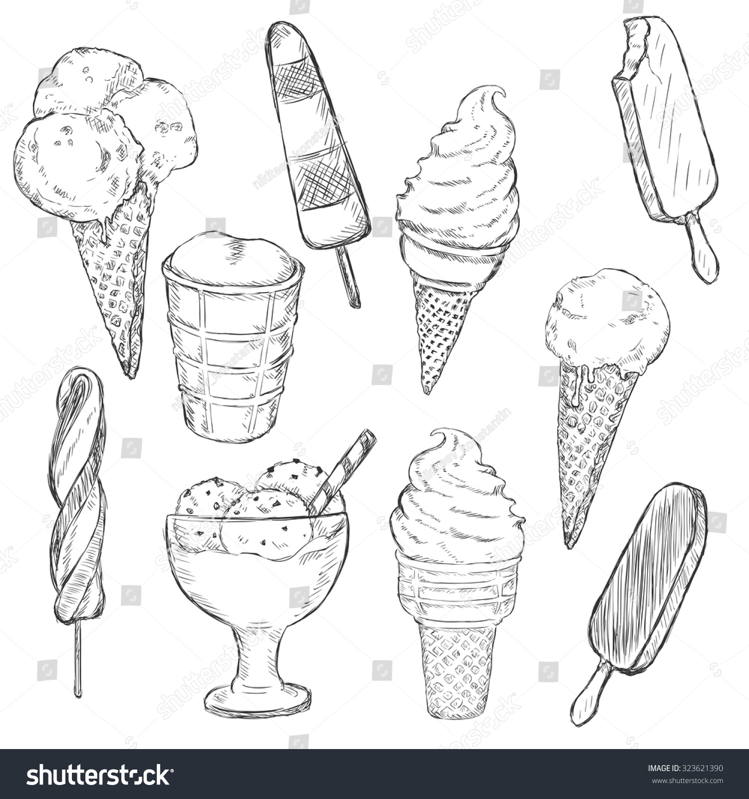Мороженое эскиз