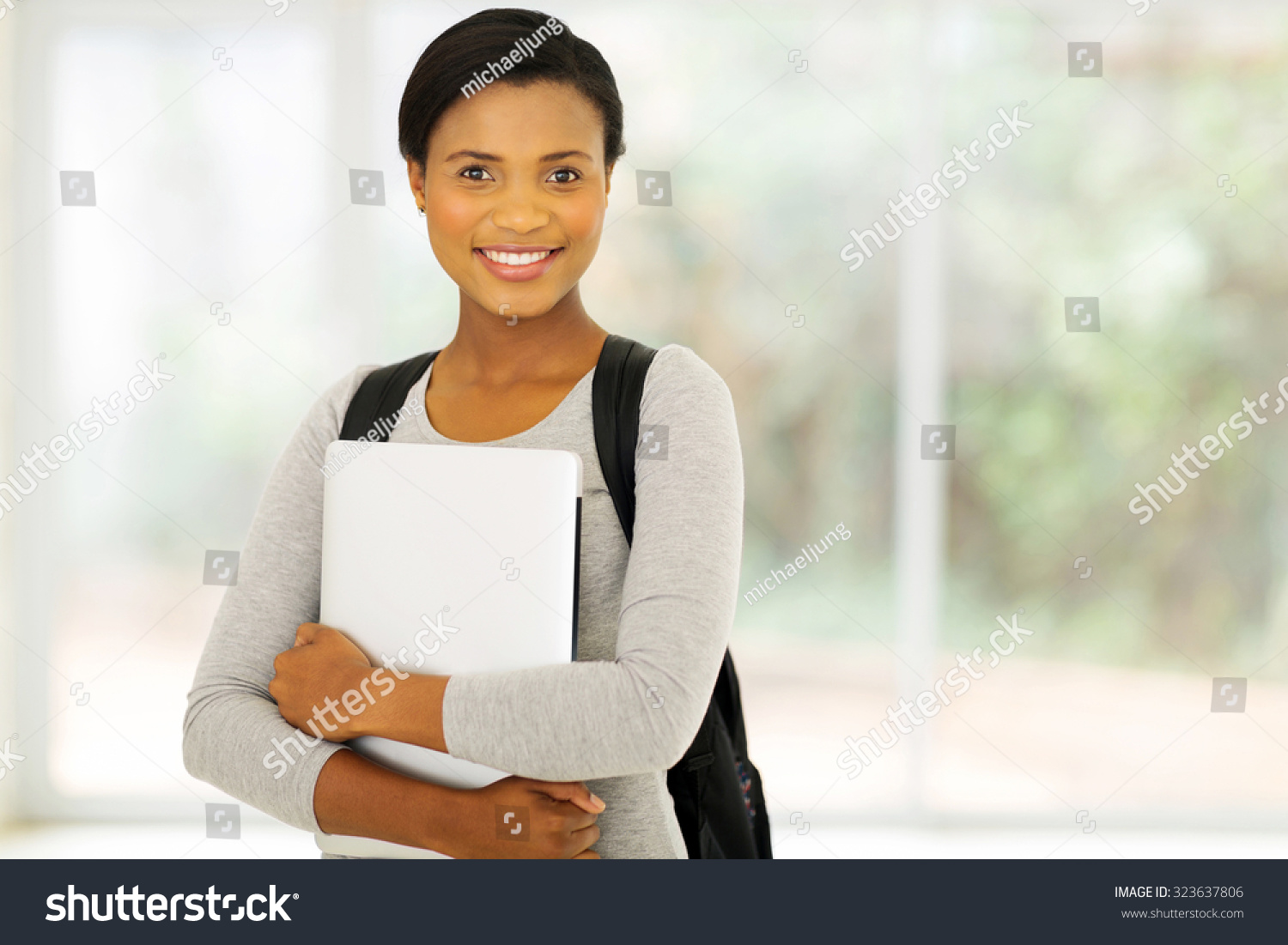 Happy Female African American College Student Stock Photo 323637806 ...