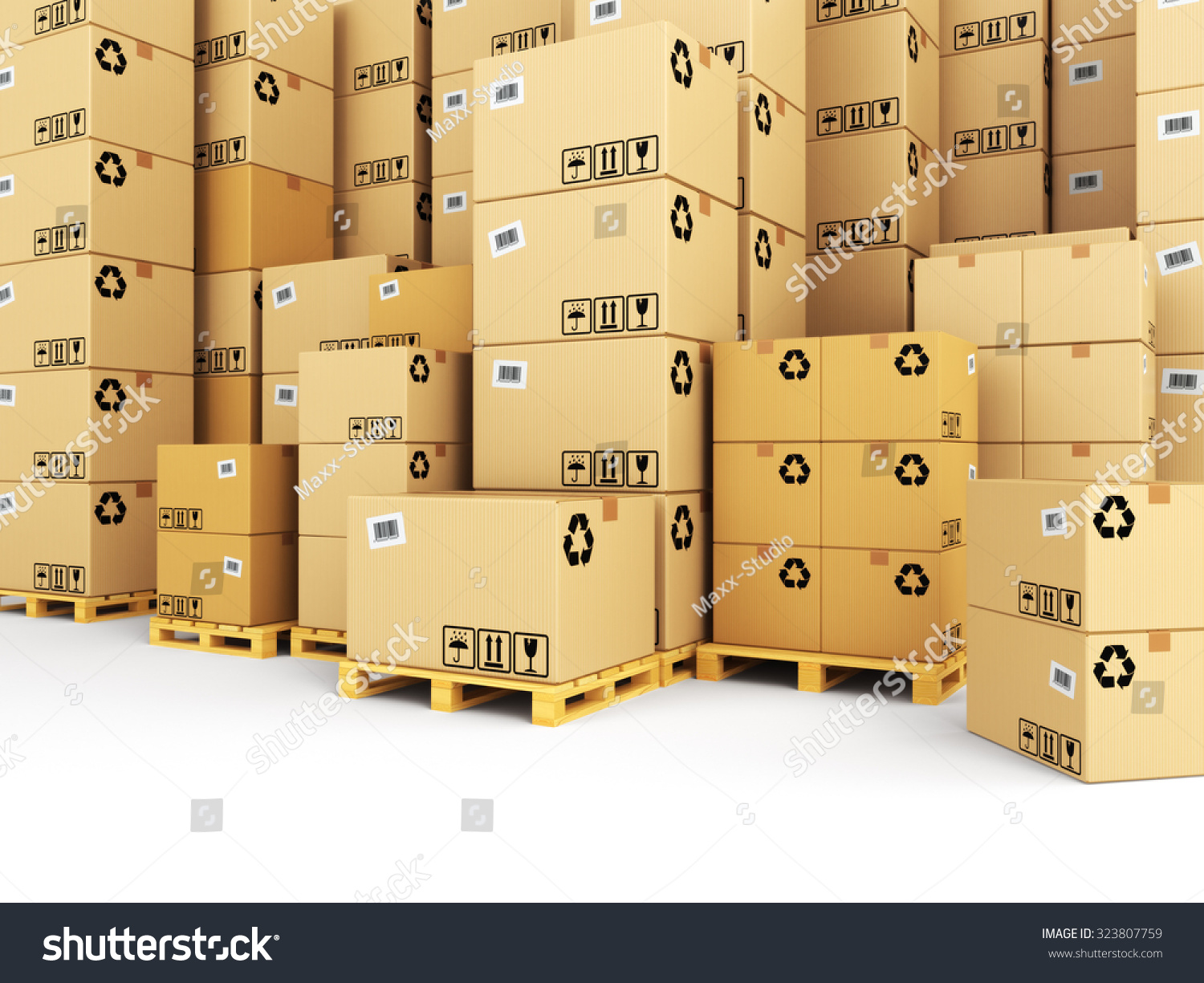 Delivery Concept Boxes On Pallet Space Stock Illustration 323807759 ...