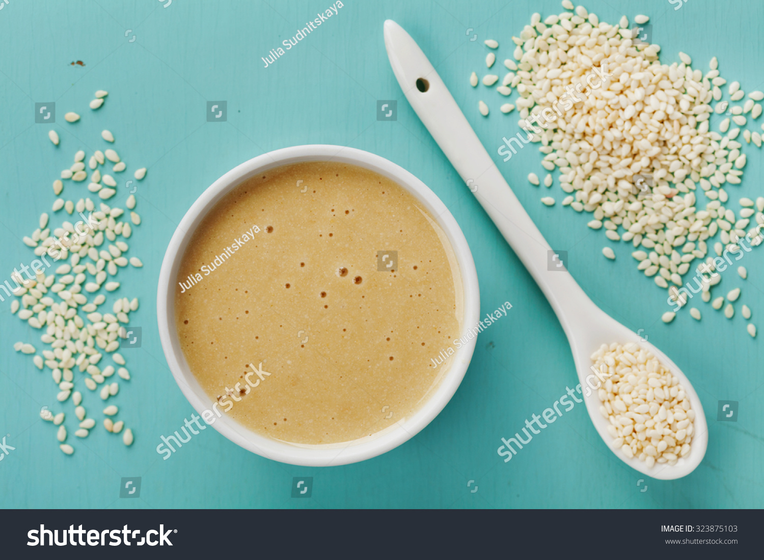 Homemade Tahini Tahina Paste Ground Sesame Stock Photo 323875103 ...