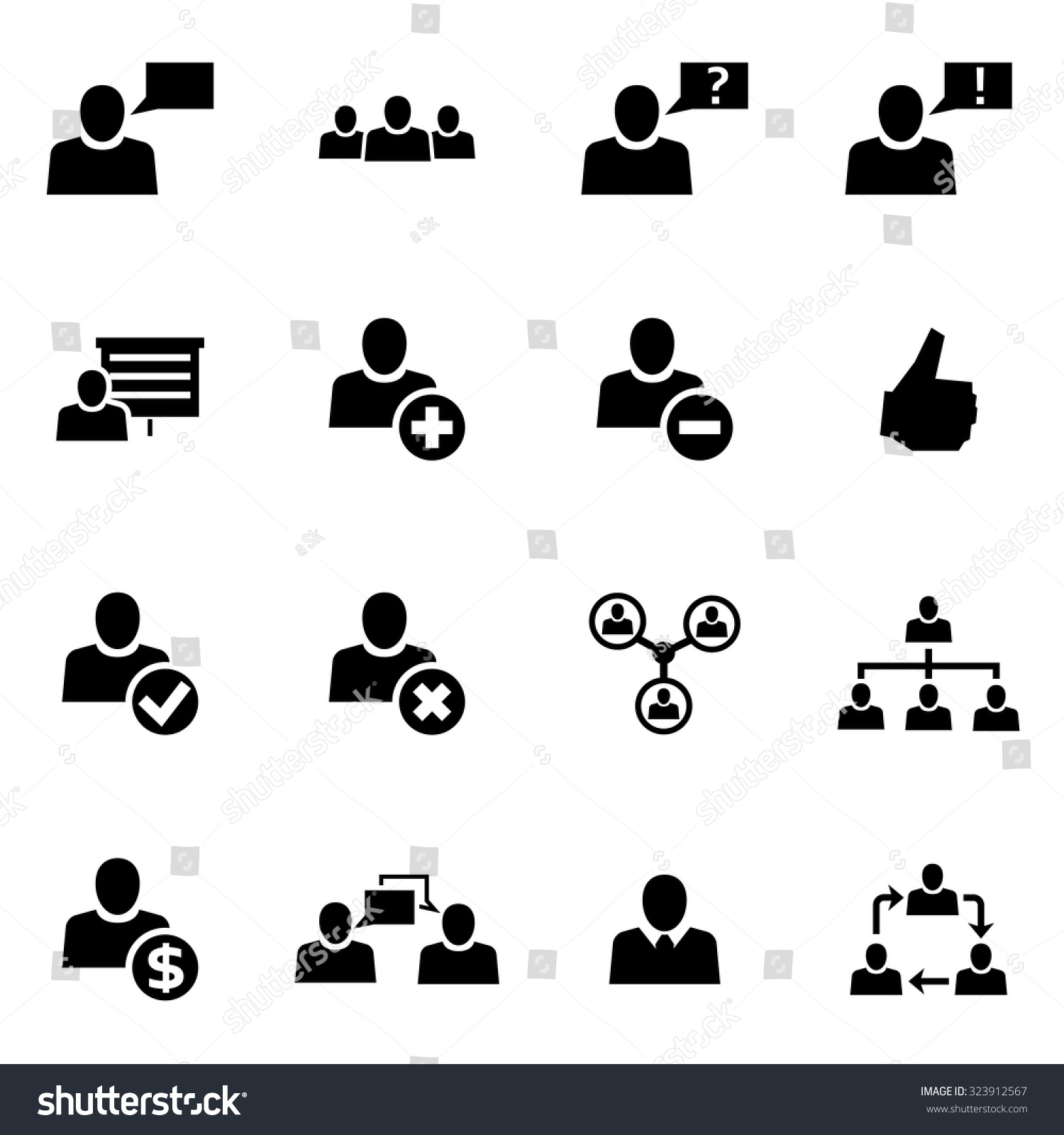 Vector Black Office People Icon Set Stock Vector (Royalty Free ...