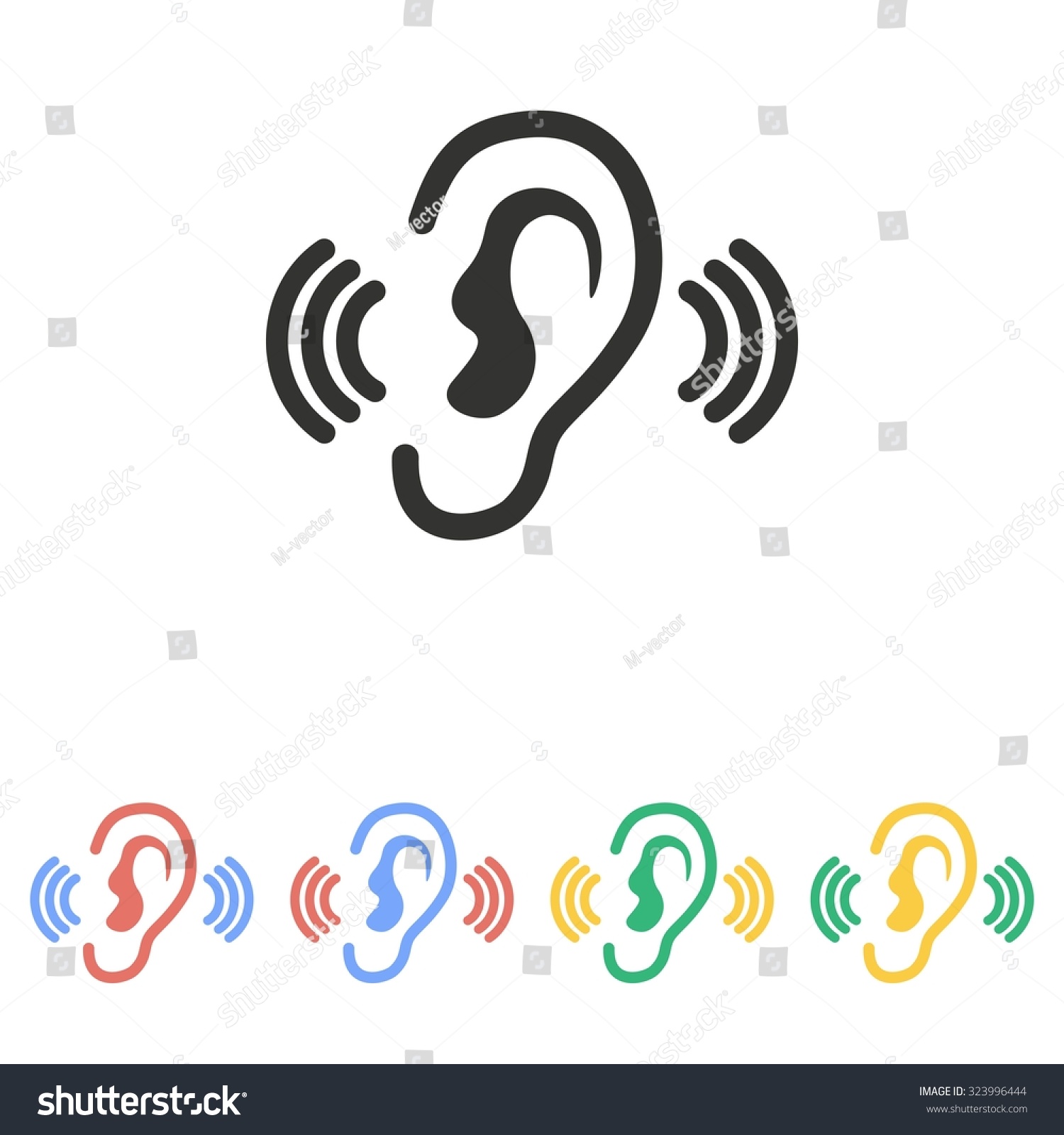 Ear Icon On White Background Vector Stock Vector (royalty Free 