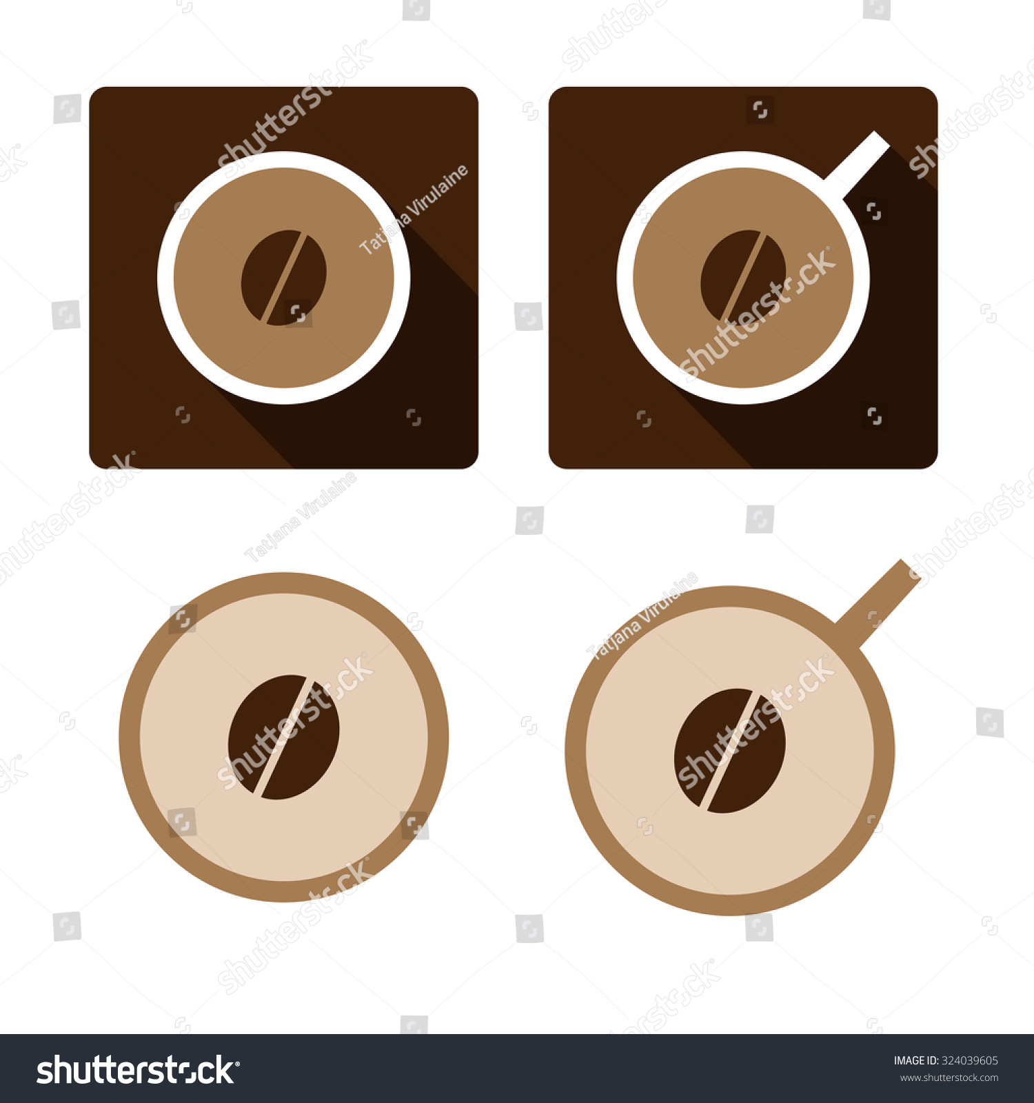 Vector Coffee Cup Icon Set Isolated Stock Vector Royalty Free