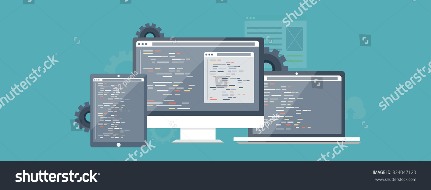 Programming Coding Backgroundflat Designprogram Source Codesoftware ...