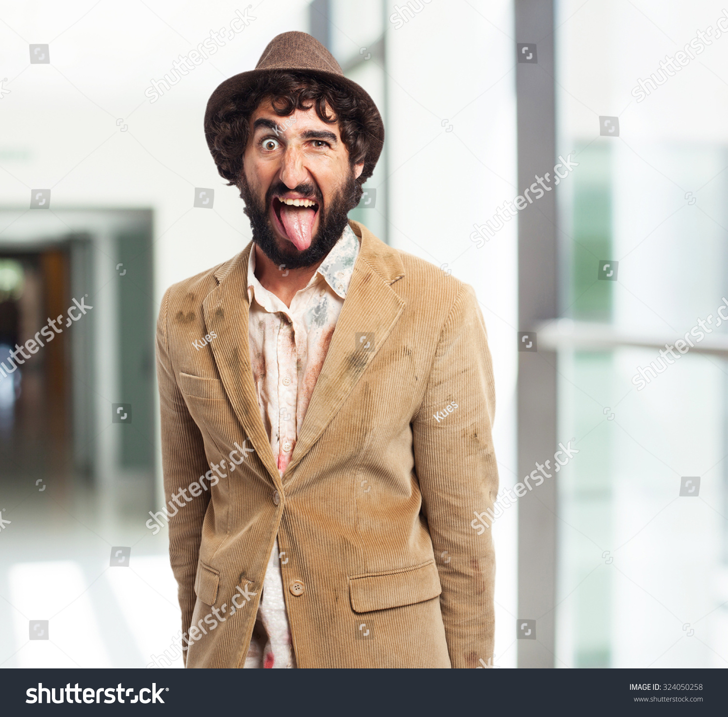 Angry Homeless Man Crazy Pose Stock Photo 324050258 | Shutterstock