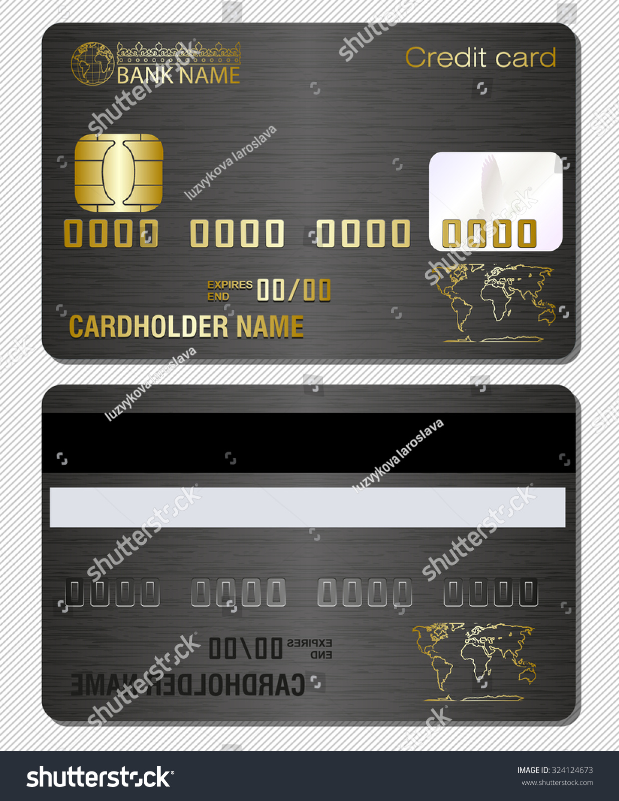 Credit Card Template Metal Texture Stock Vector (Royalty Free ...