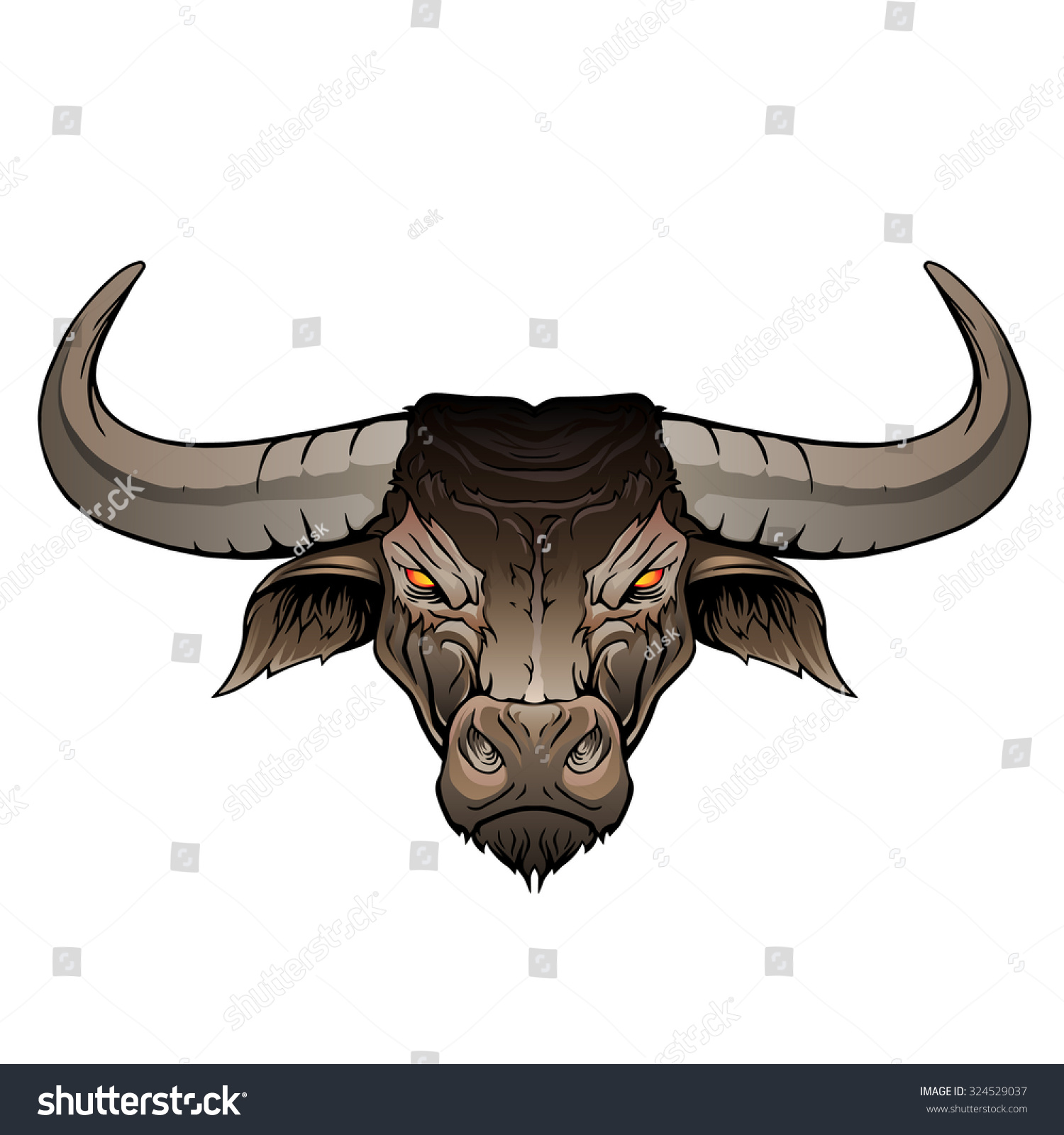 Bull Head Stock Vector (Royalty Free) 324529037 | Shutterstock