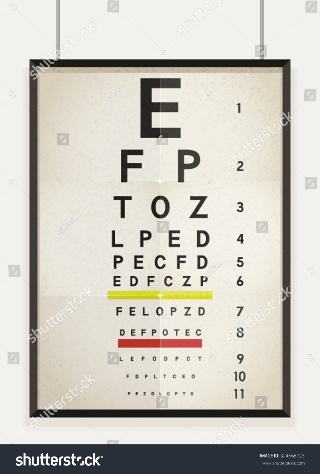 Vector Illustration Eye Chart Eye Chart Stock Vector (Royalty Free