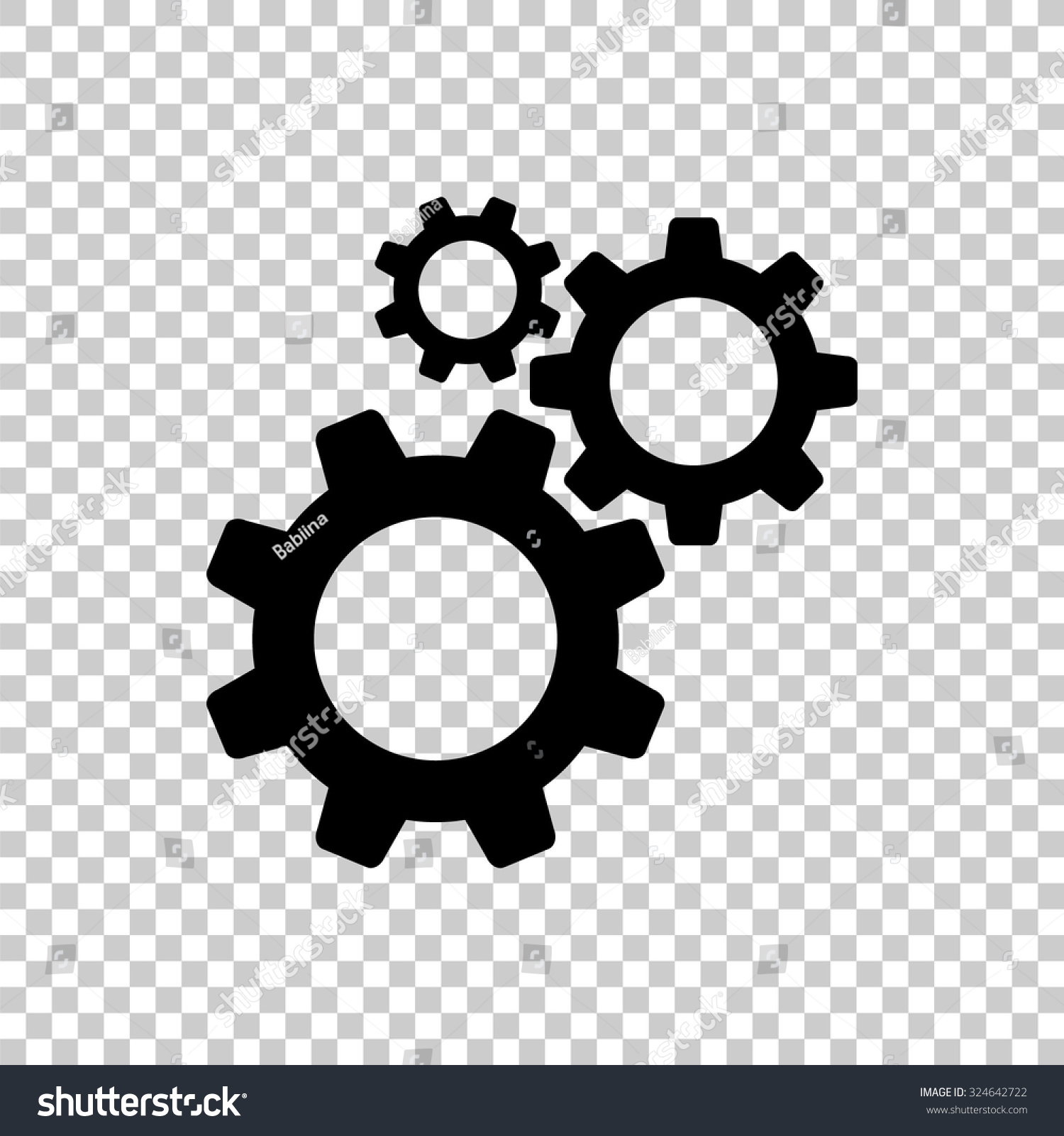 Cogwheel Gear Mechanism Vector Icon Black Stock Vector (Royalty Free ...