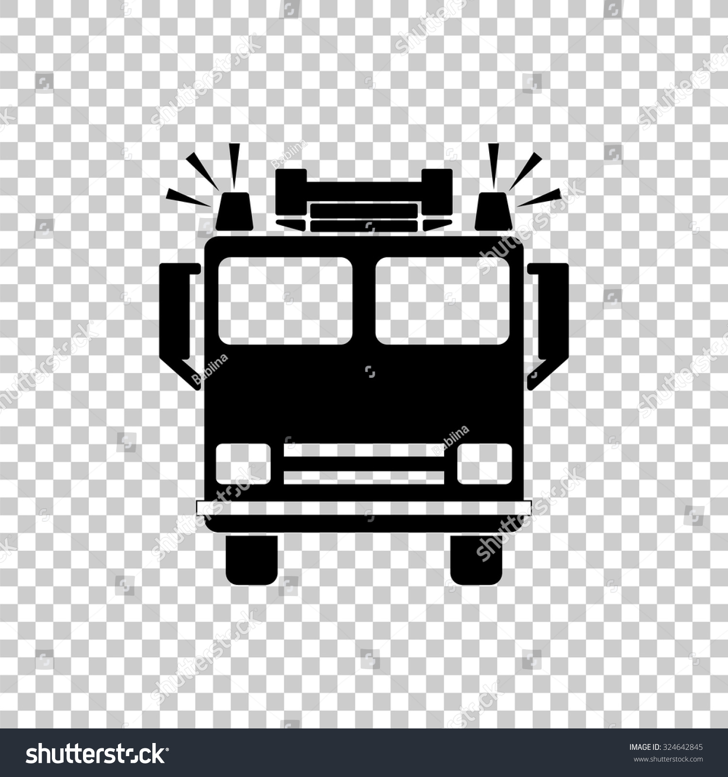 Fire Engine Vector Icon Black Illustration Stock Vector (Royalty Free ...