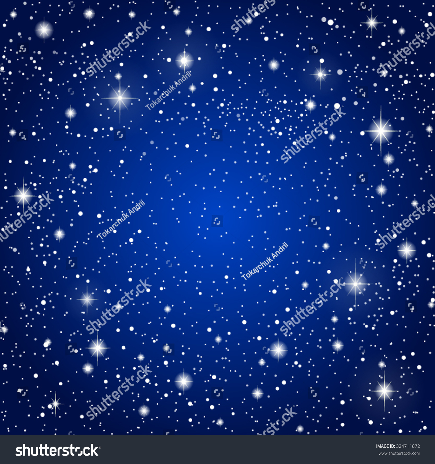 Bright Star Blue Dark Night Sky Stock Vector (Royalty Free) 324711872 ...