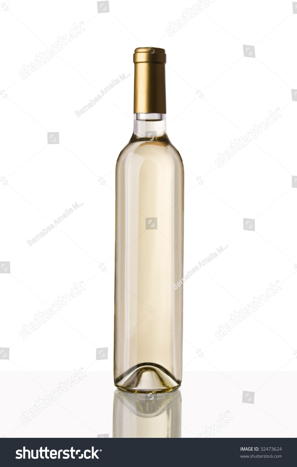 Long Thin Bottle White Wine Isolated Stock Photo 32473624 | Shutterstock