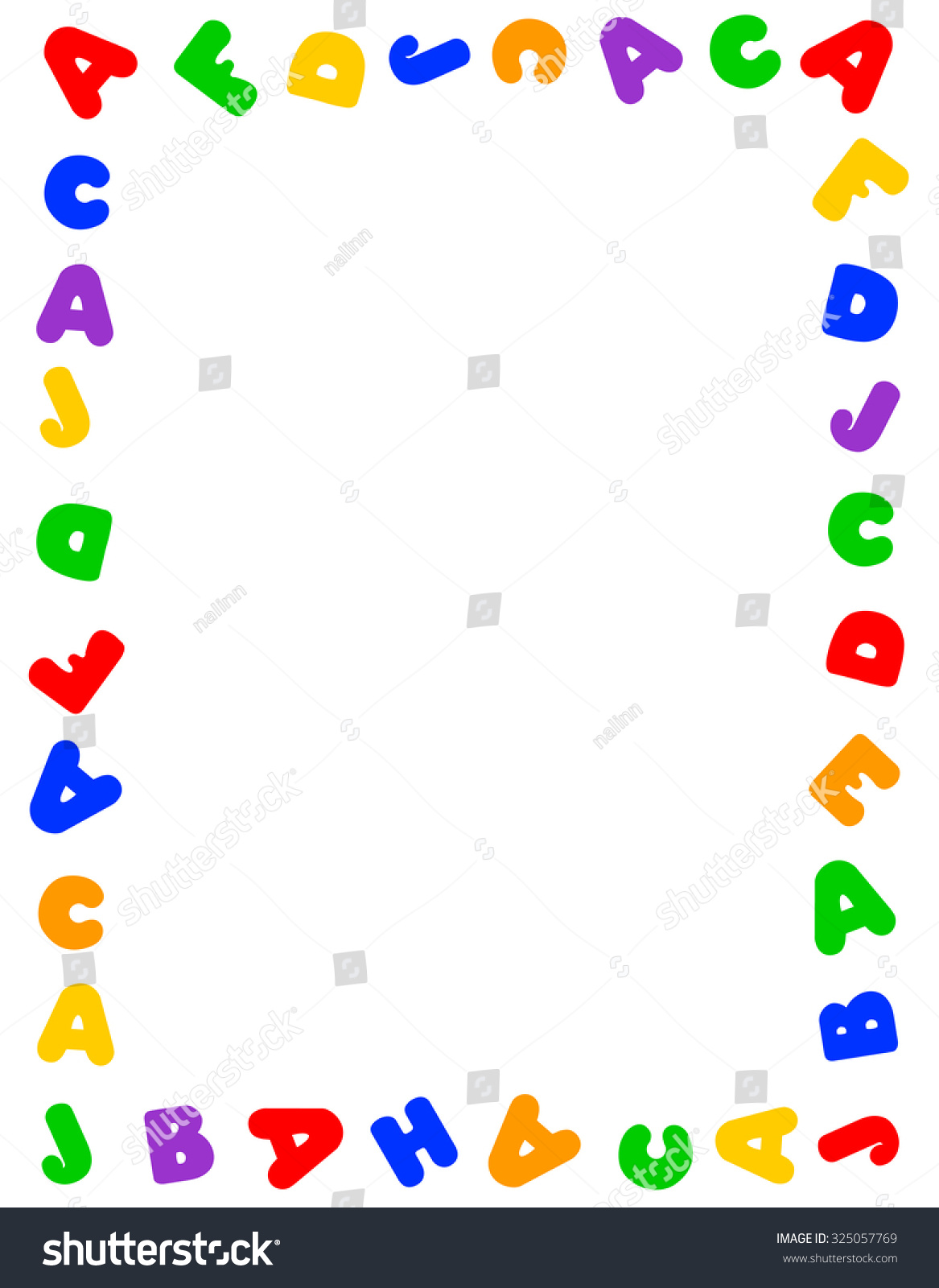 Alphabet Frame Education Literacy Back School Stock Illustration 