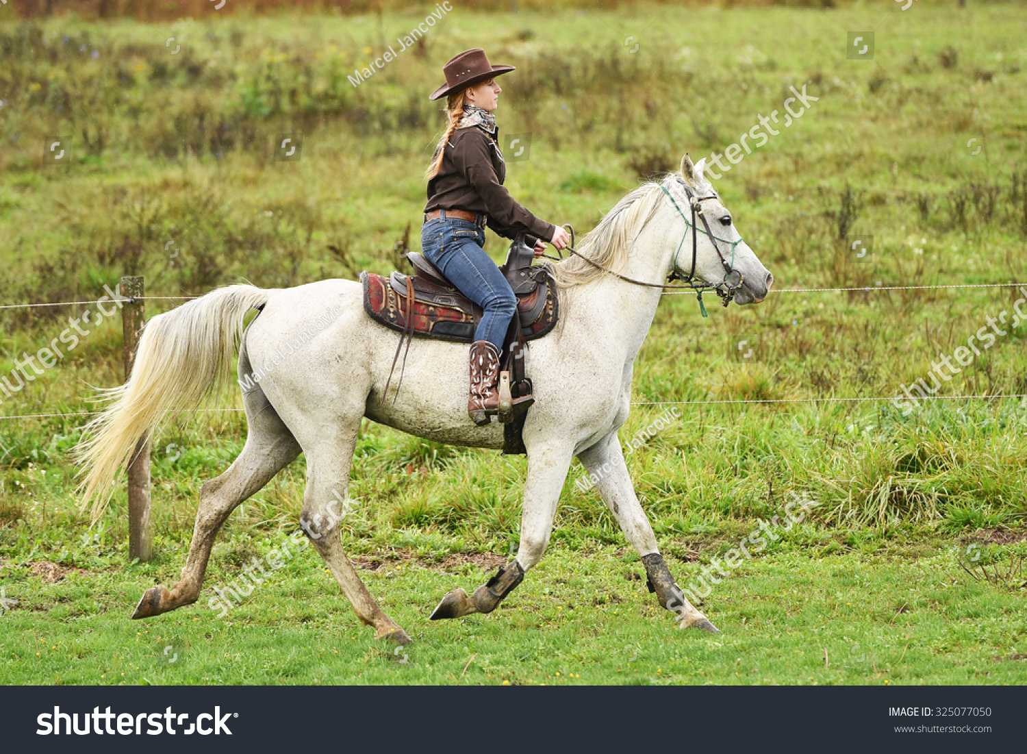 Riding a white horse