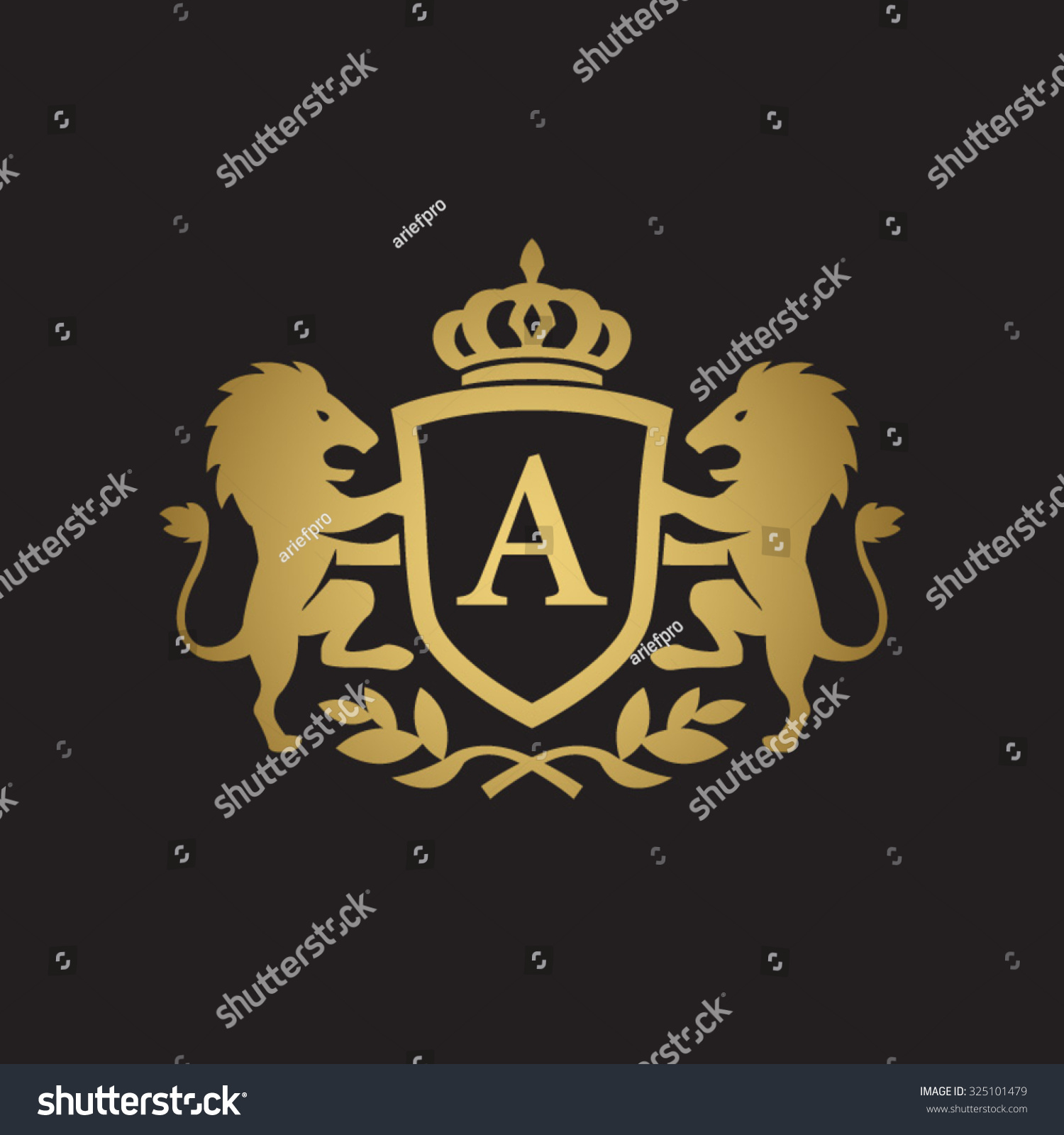 Initial Business Clean Luxury Crest Logo Stock Vector (royalty Free 