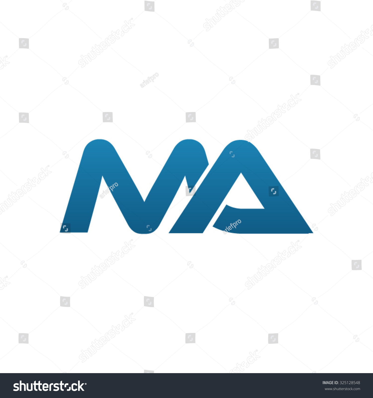 Ma Company Linked Letter Logo Blue Stock Vector (Royalty Free ...