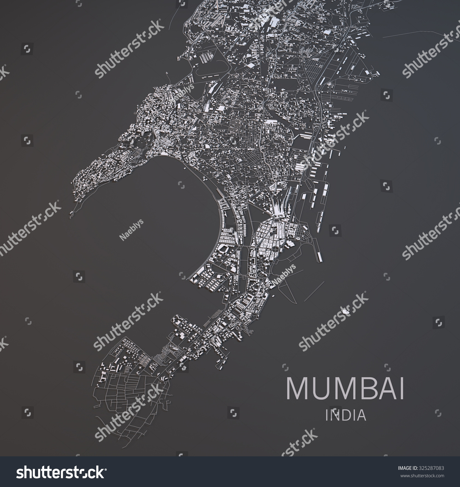 Map Mumbai India Satellite View Map Stock Illustration 325287083 ...