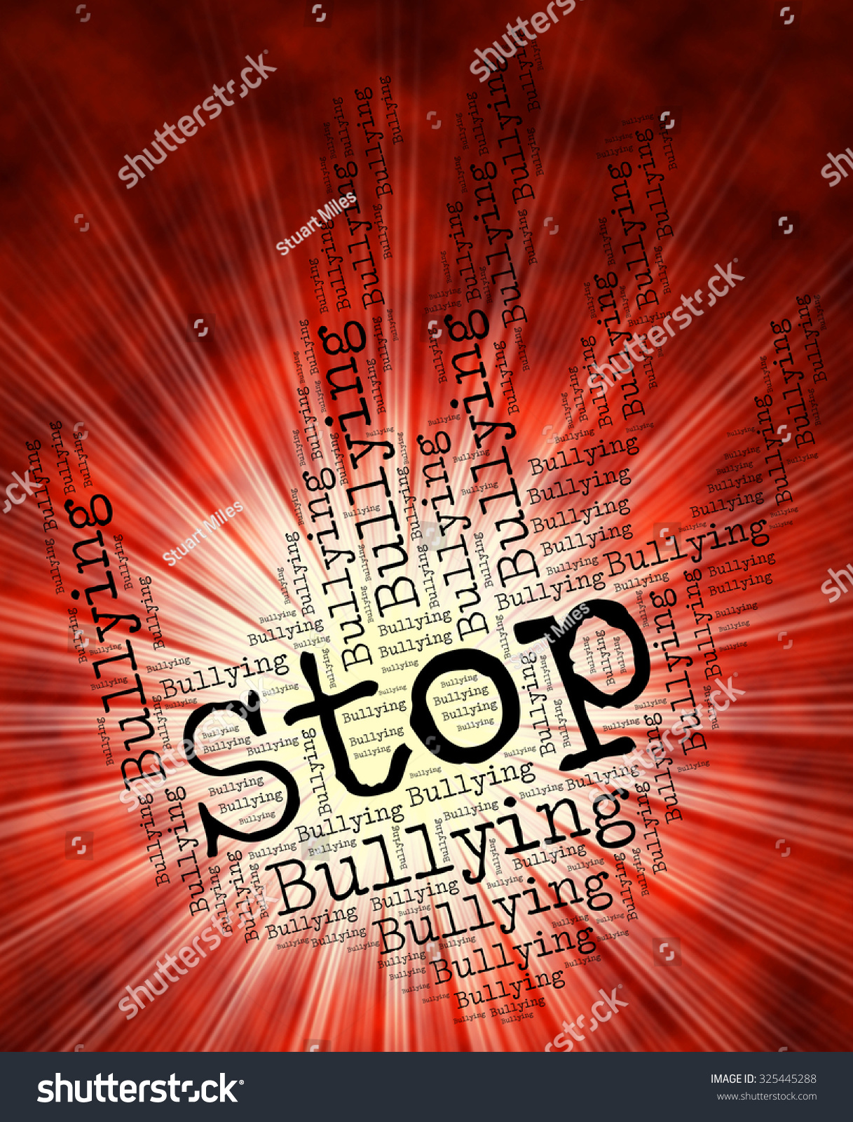 Stop Bullying Indicating Warning Sign Stops Stock Illustration ...