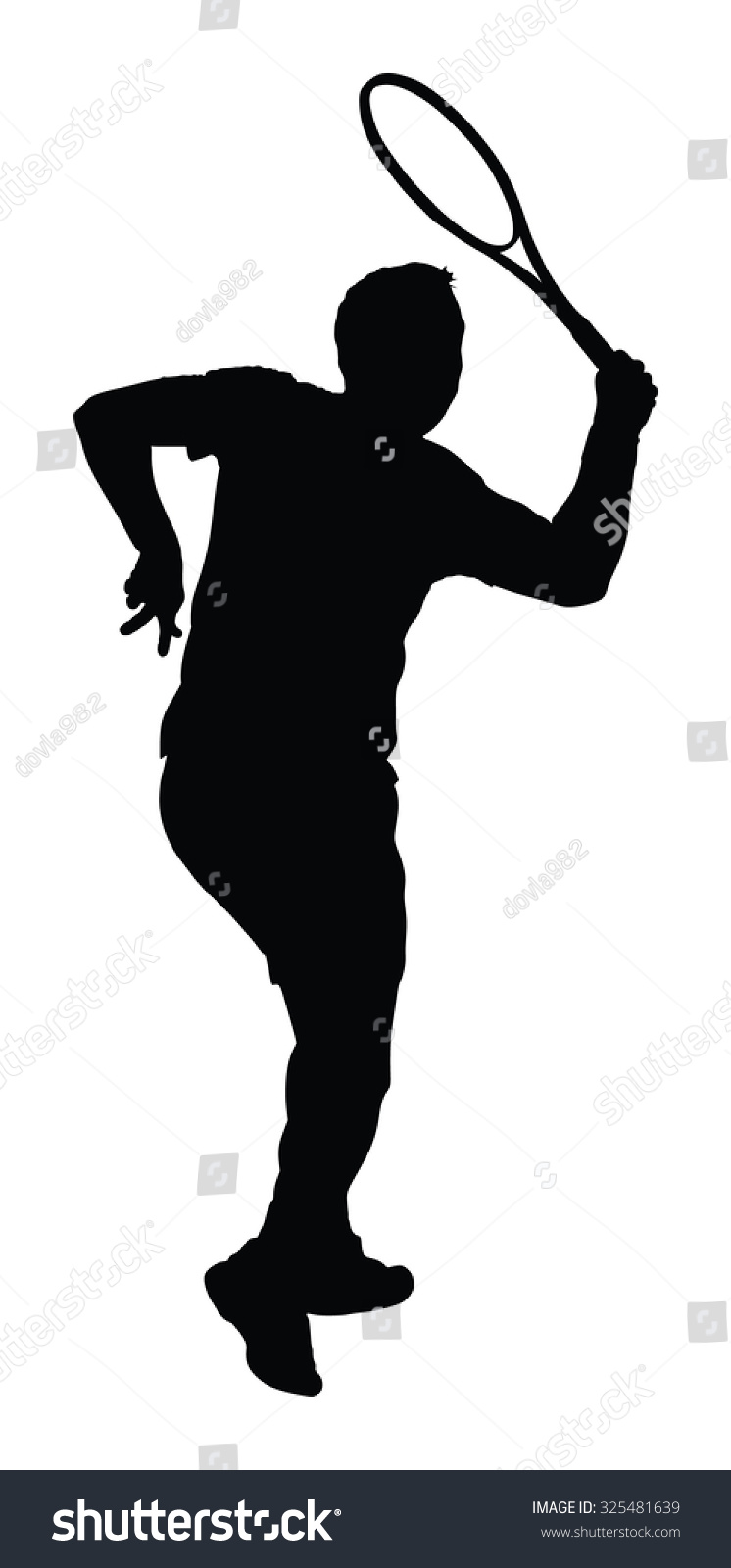 Man Tennis Player Vector Silhouette Illustration Stock Vector (Royalty ...