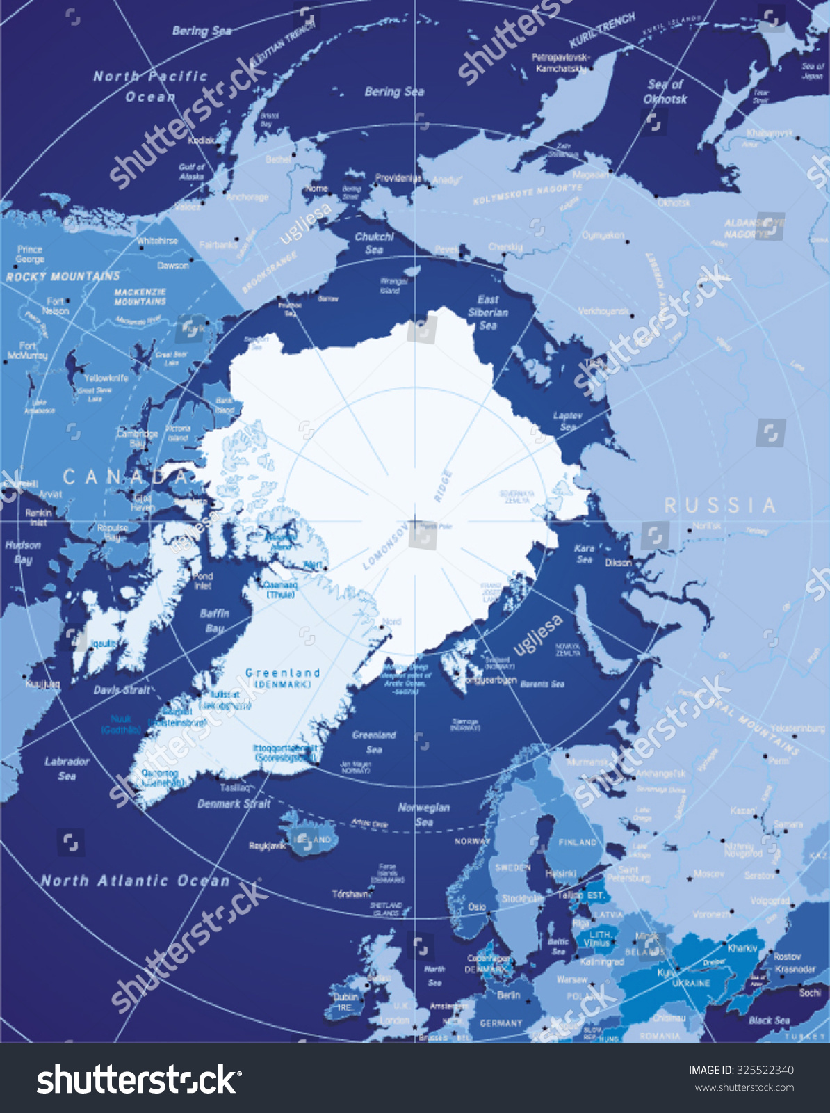 Vector Map Arctic Stock Vector (Royalty Free) 325522340 | Shutterstock