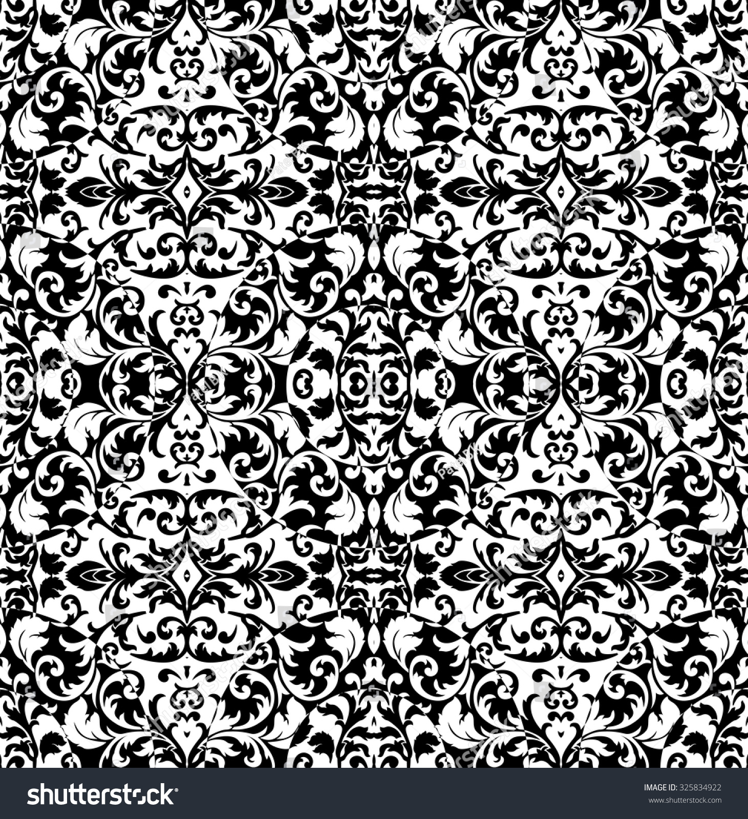 Seamless Black Wallpaper Stock Vector (Royalty Free) 325834922 ...