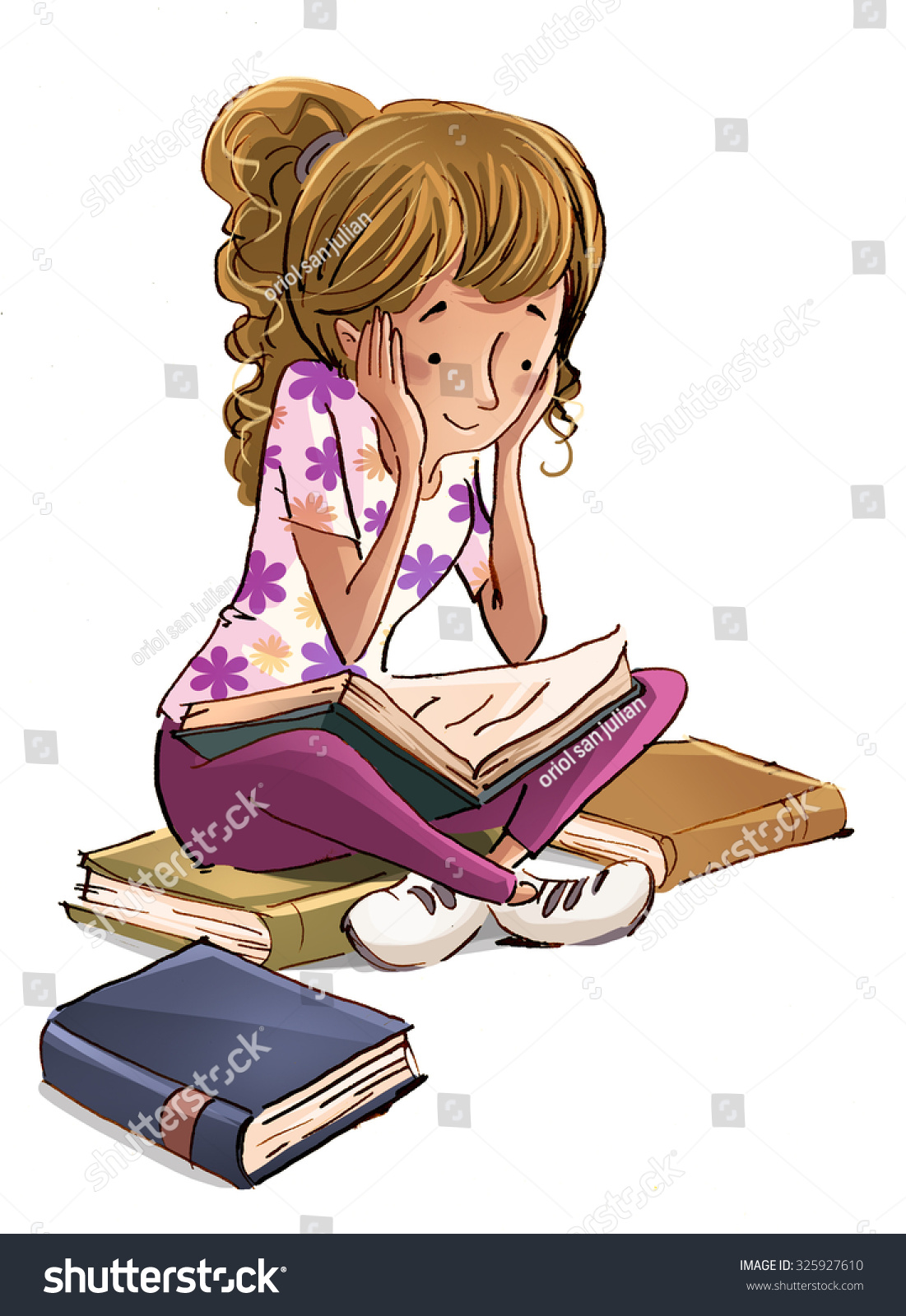 Teenage Girl Reading Stock Illustration 325927610 | Shutterstock