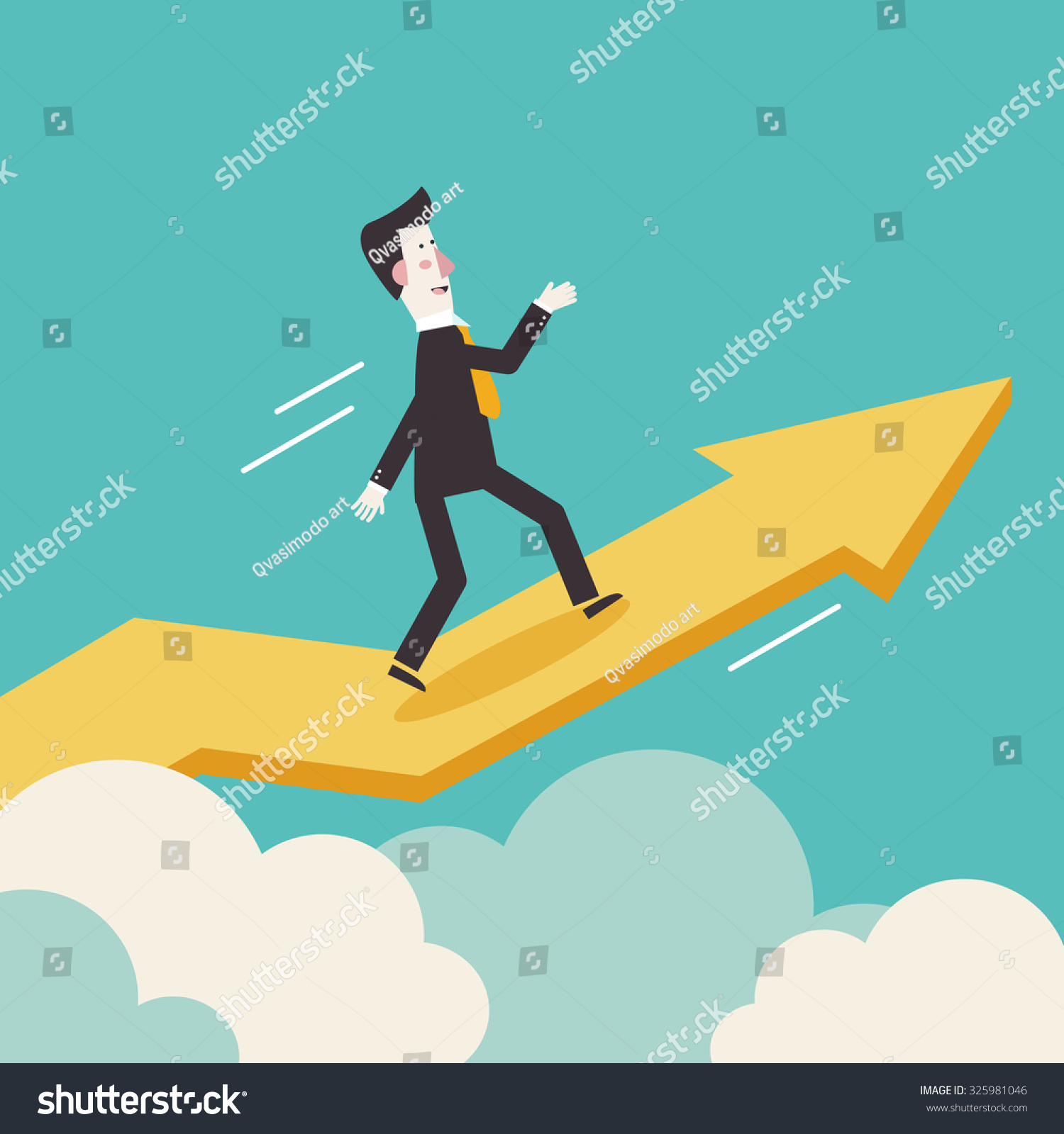 Successful Businessman Growing Chart Stock Vector (Royalty Free ...